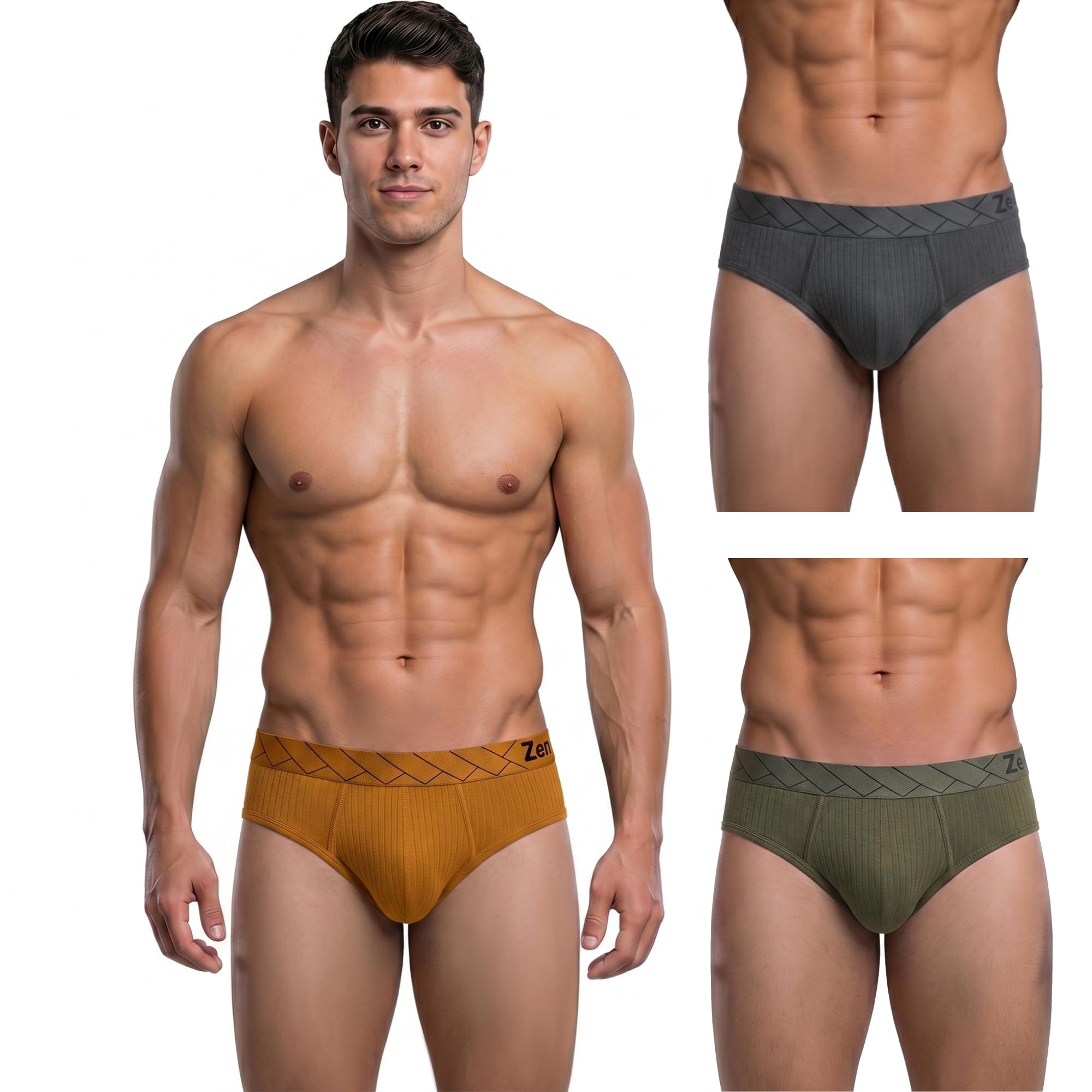 RUPA FRONTLINE Zenzi Men Brief, Hammock Pouch, 98% Cotton 2% Spandex Soft Stretch, Pack of 3-image-15