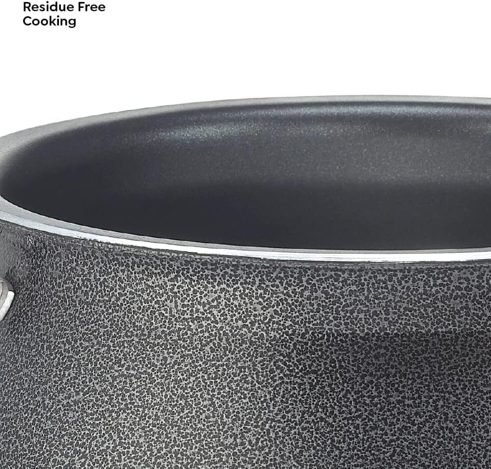 Manttra By TTK Prestige Omega Select Plus Mini Handi 2.5 Liter, Teflon Non-stick Coated Handi with Stainless Steel Lid and Scrubber for Non-Stick Cookware, (Black)