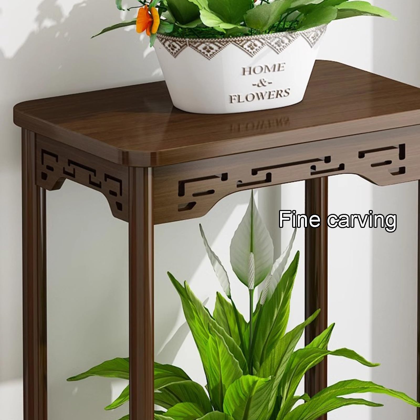 Ce Support à Plantes en Bois pour l'intérieur, étagère d'angle pour Plantes, Organisateur Vertical en Bois pour Patio, Jardin et Salon (30 * 30 * 73cm)