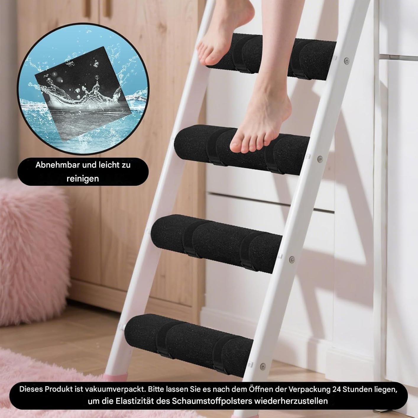 Fundas para literas de escalera – 5 unidades de almohadillas protectoras antideslizantes para cama alta con 10 correas ajustables para dormitorio universitario