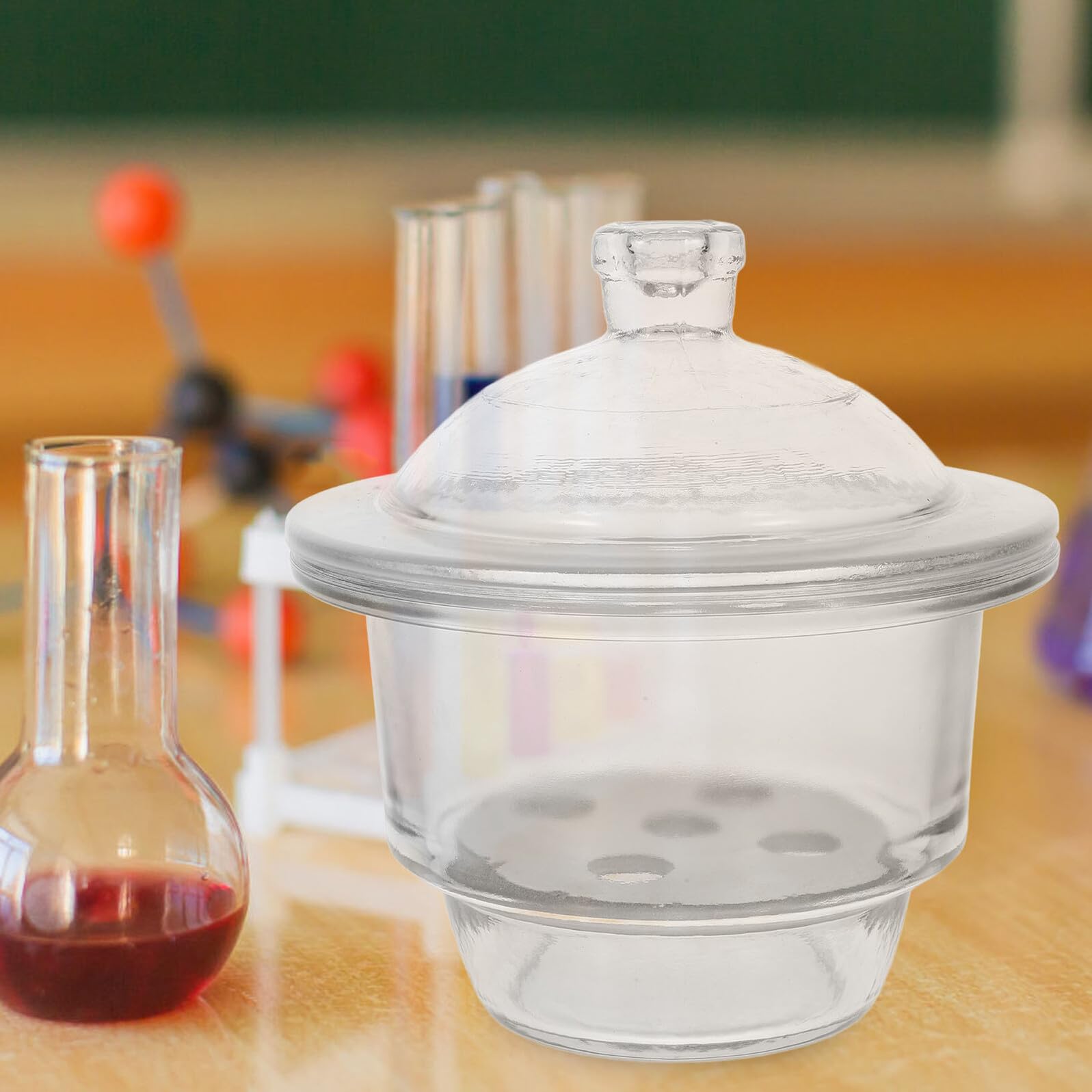 Hohopeti Labor exsikkator Glas Vakuum trockenschale mit Hochwertigem Borosilikatglas Transparente Labor trockenflasche Einfaches Design Praktisches Laborzubehör für Wissenschaft und Lehre