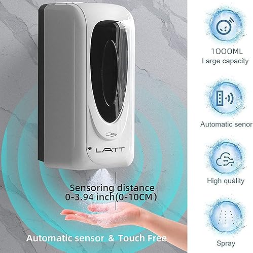 Miniatura 4 de Dispensador automático de jabón montado en la pared, dispensador de desinfectante de manos en aerosol, máquina sin contacto para oficina, escuela,