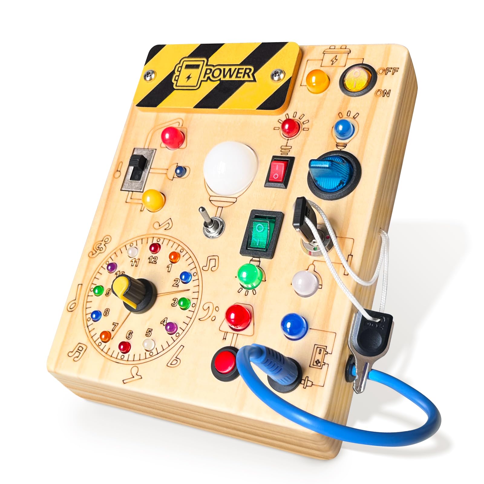 Iabedi Busy Board Montessori Toys for 1-3 Years Old Wooden Toddler Toys Sensory Travel Toys Ideal Gift for Boys 1 Year Old and Up (Busy Board Plus V2)Iabedi Busy Board Montessori Toys for 1-3…