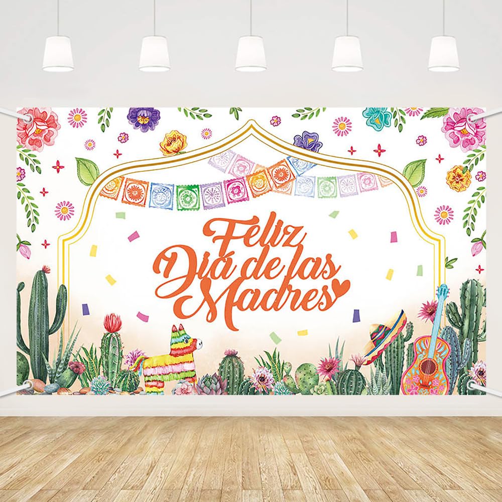 MEHOFOND Feliz Dia de las Madres Backdrop Banner Feliz Dia de las Madres Decorations Floor Happy Mother's Day Mexican Mama Background Best Mom Thanks Mom Party Decor Supplies
