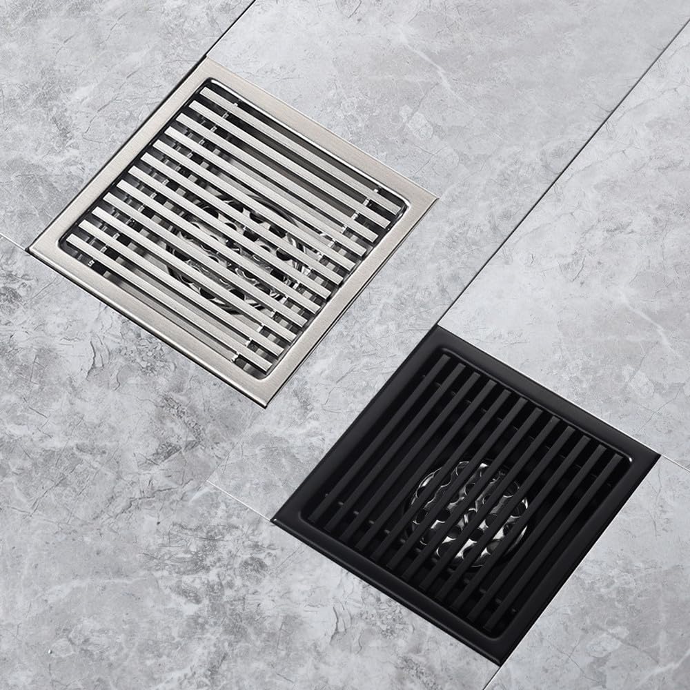 XBTGS 1 desagüe de suelo de ducha de acero inoxidable 304 de 15 cm, lineal antiolor, largo, para cocina e inodoro, 15 cm, diámetro 15 cm-A