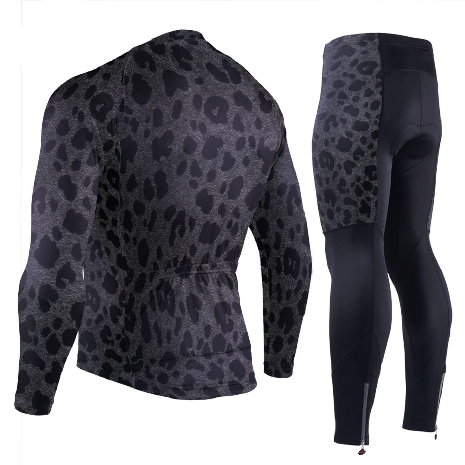 Langarm-Radtrikot mit Taschen, atmungsaktiv, für Herren, 3D-gepolstert