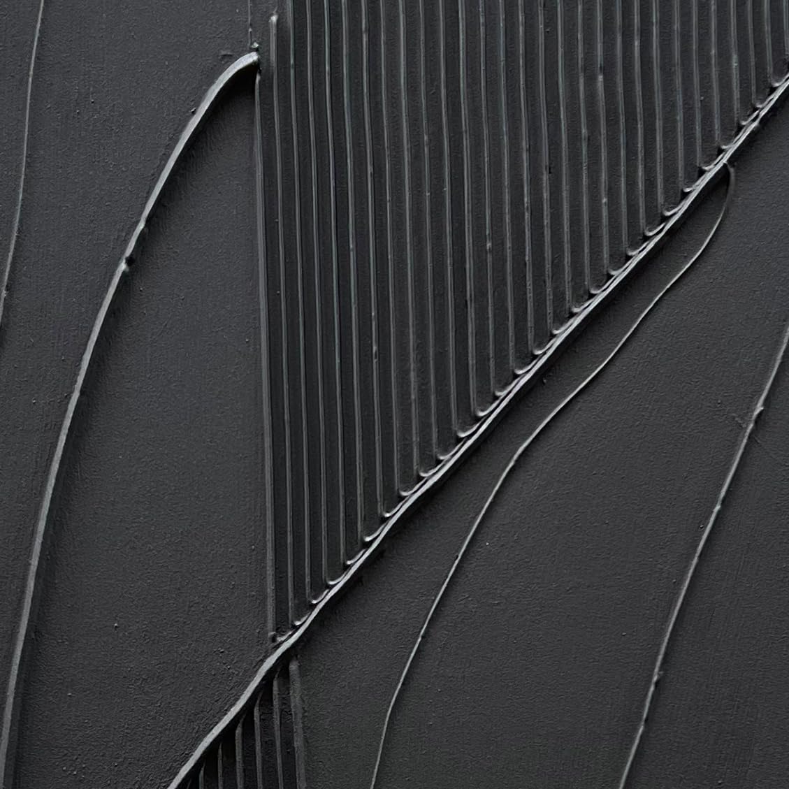 NANKAI Art Hand-Painted Modern Minimalist Abstract Art Black Texture Oil Painting Large Home Wall Art Deco Oil Painting 45x30 inches