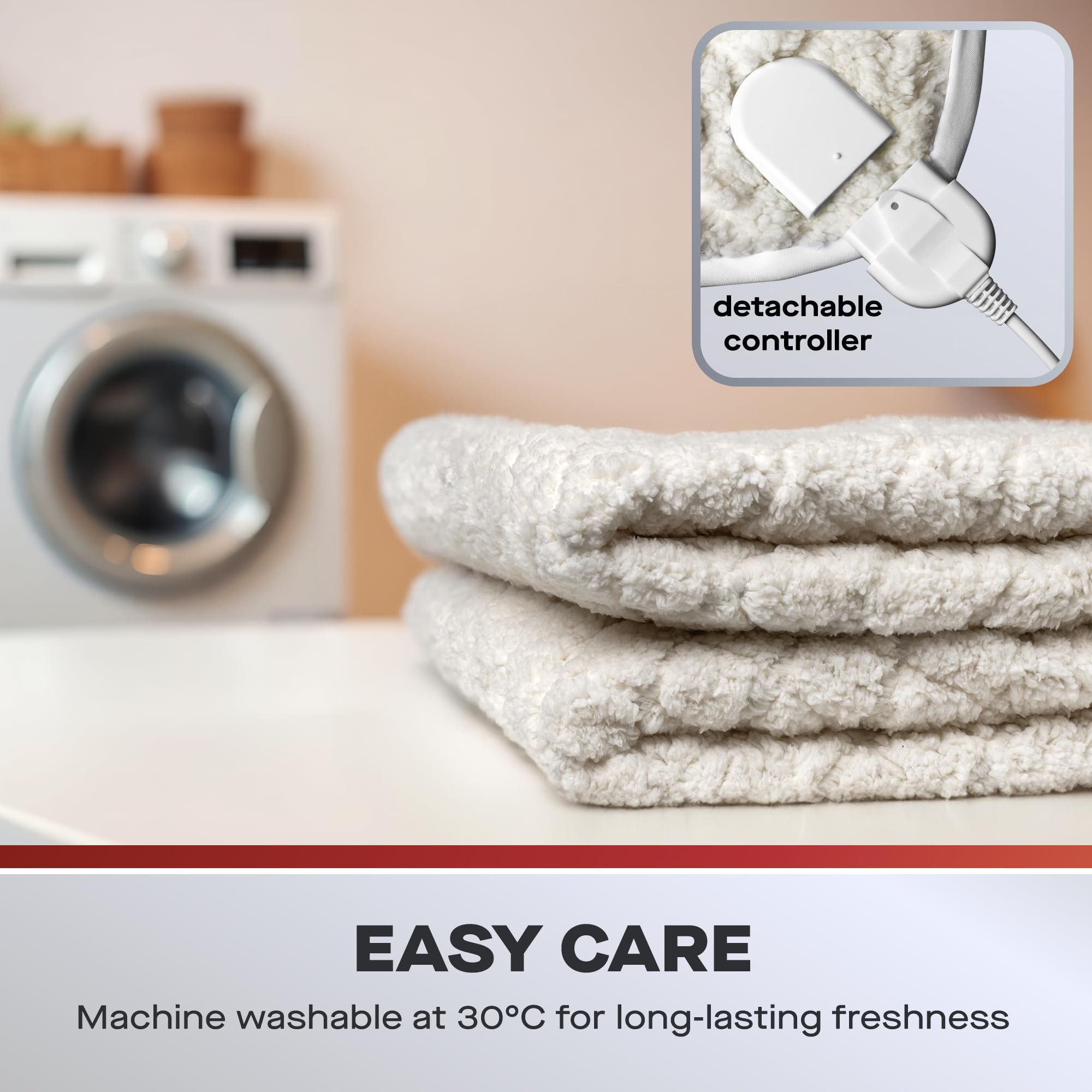 Daewoo Dreamz - Manta Ajustable con calefacción Doble, 3 ajustes de Calor, Controles de Doble Zona, Lavable a máquina, Funda de Tacto Suave, Cama Doble