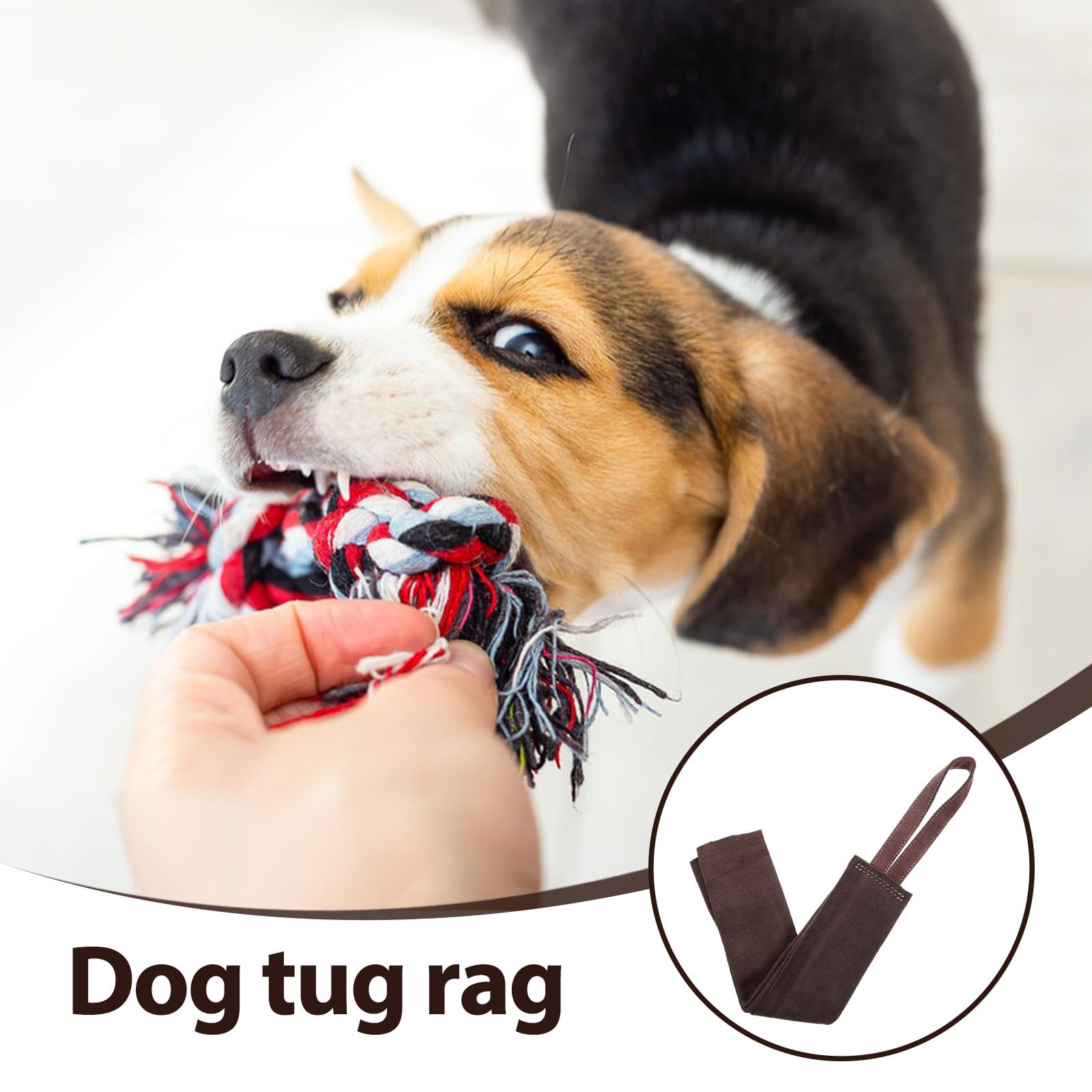 NOLITOY Trapo de Mordida Profesional para Perros de Cuero de Vaca Resistente y Fácil de Atraer Atención, Adecuado para Entrenamiento de Cachorros y Juegos de Morder