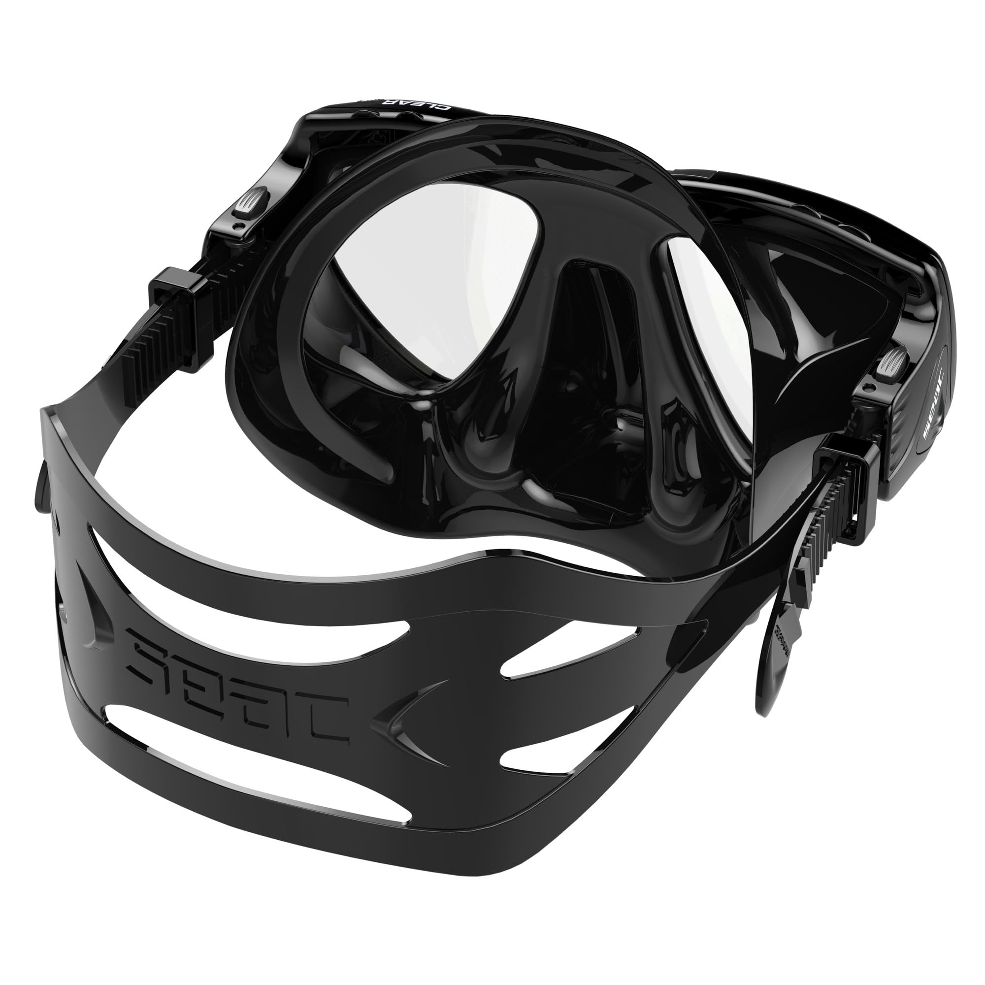 SEAC Clear – Maschera Subacquea Antiappannamento Doppia Lente in Silicone | Maschera per Immersioni e Snorkeling Antifog Low Volume