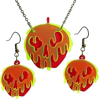 Snow White Poison Apple Jewelry Set, Evil Dripping Poison Earrings AND/OR Pendant Necklace, Evil Witch Cosplay Costume