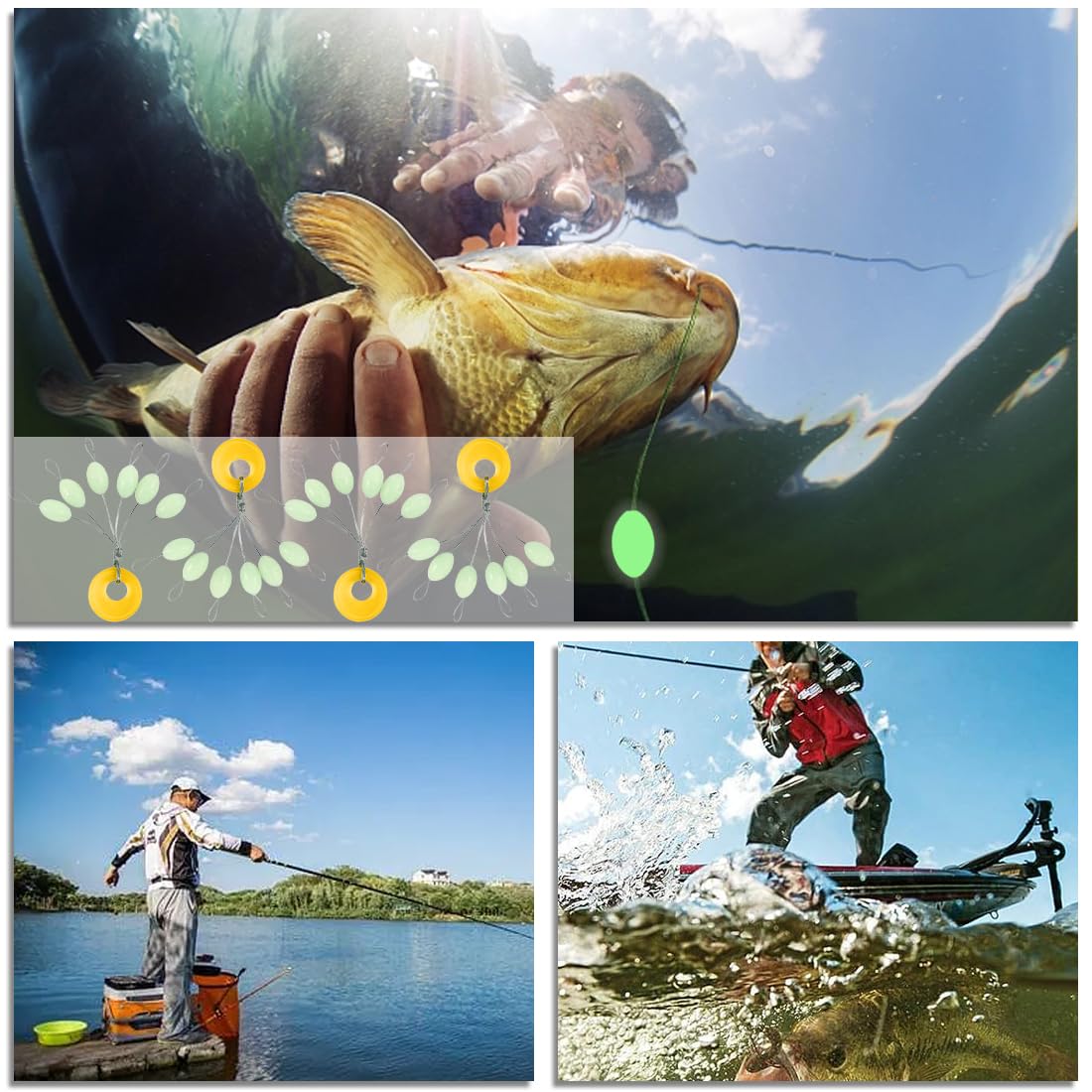 150 Stopper In Gomma Per Pesca - Galleggianti E Bloccaggi Per Lenza (6 In 1)