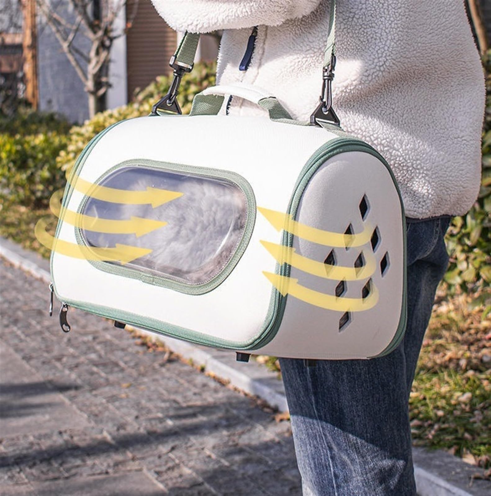 Zaino Animali Zaino per Animali Domestici Portatile Borse per Trasportini per Borsa per da Viaggio in Uscita per Gatti Animale(Yellow)