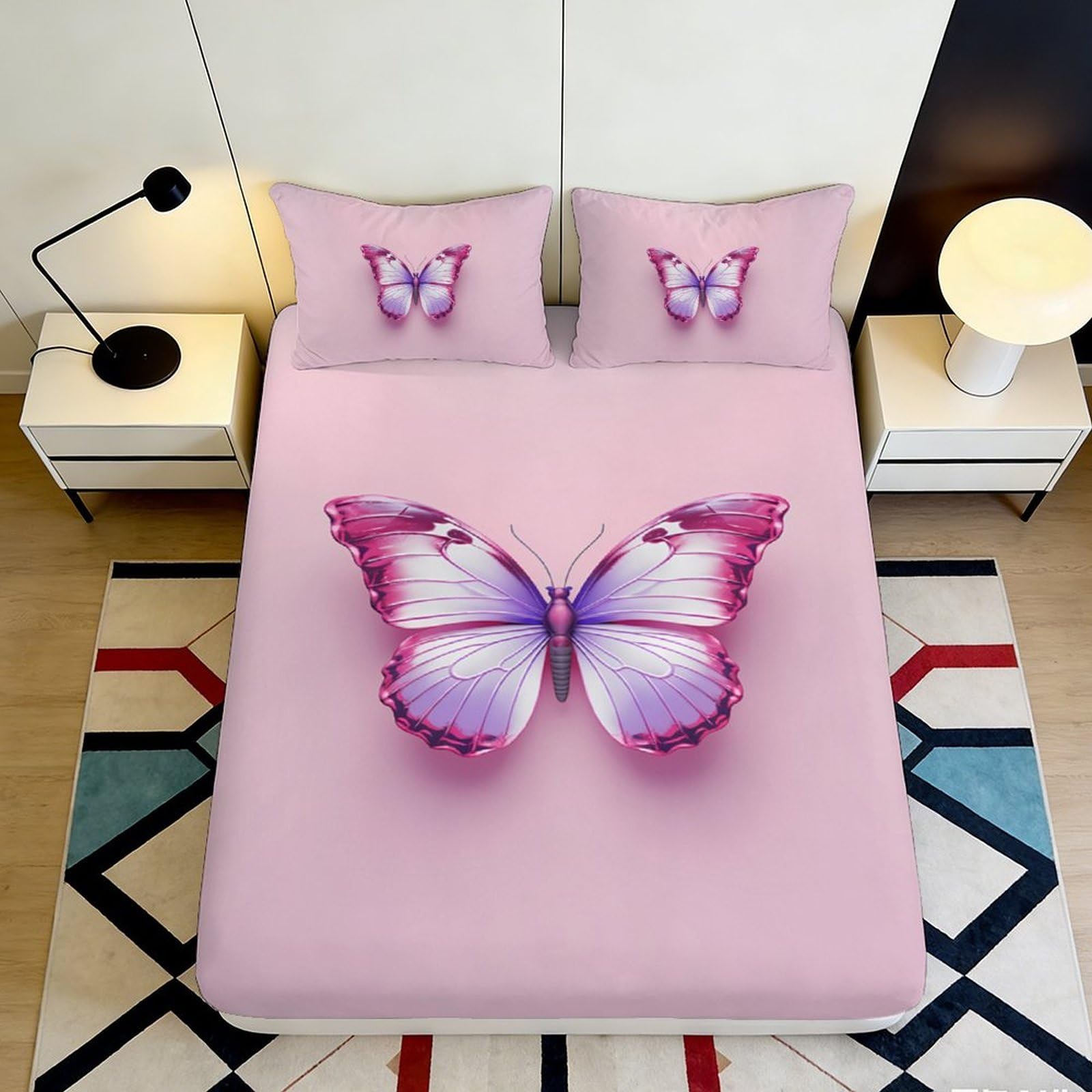 3D Printed Musical Notes Fitted Sheet Microfiber Deep Pocket Elastic Hem Music Mattress Fitted Cover Bedroom 90x200x25cm
