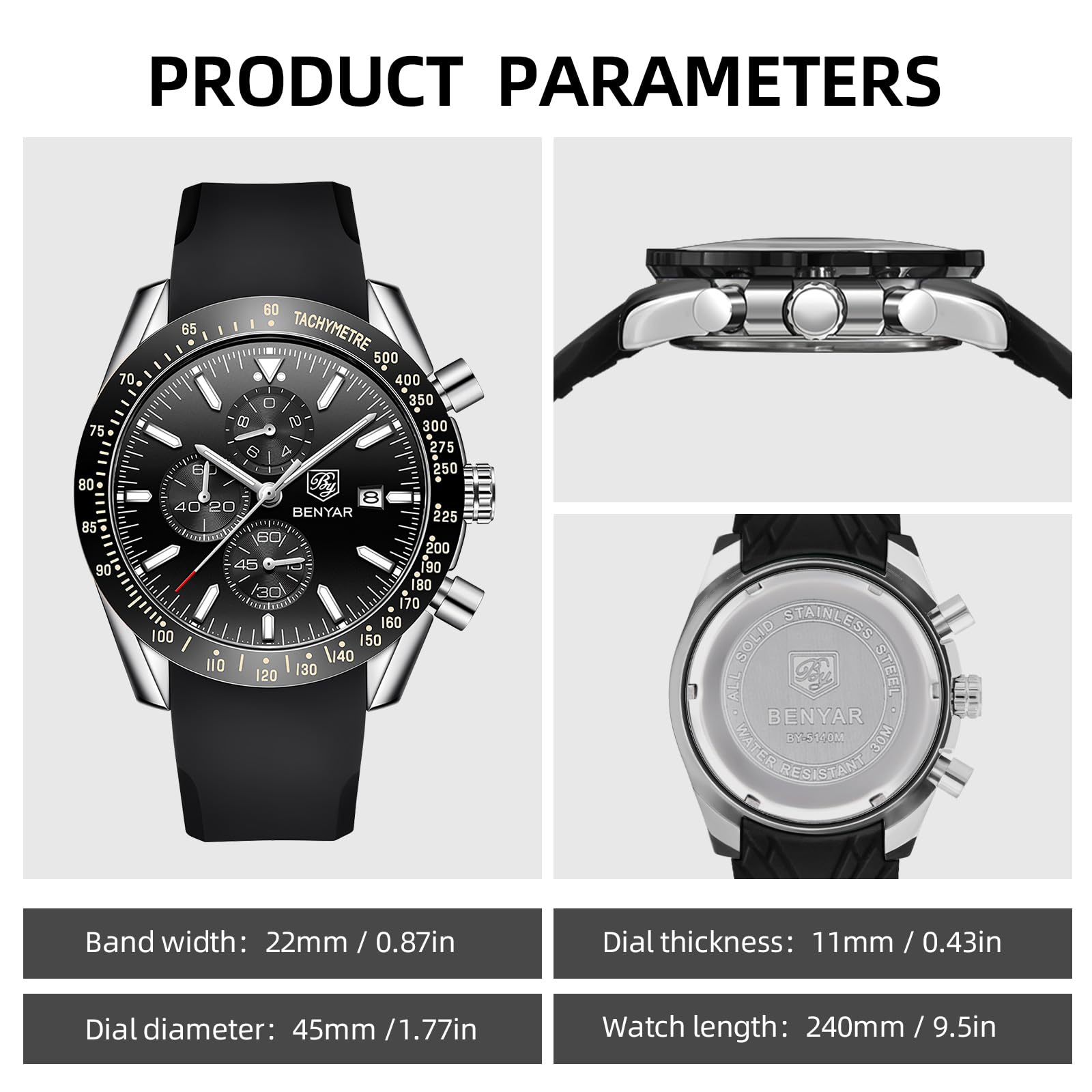 Reloj de pulsera para hombre Amazon analógico, relojes para hombre, negocios, trabajo, impermeable, cronógrafo, para hombre, moda, minimalista, deportivo, clásico, elegante, con correa de cuero, regalos únicos para hombres, SIS-negro 7