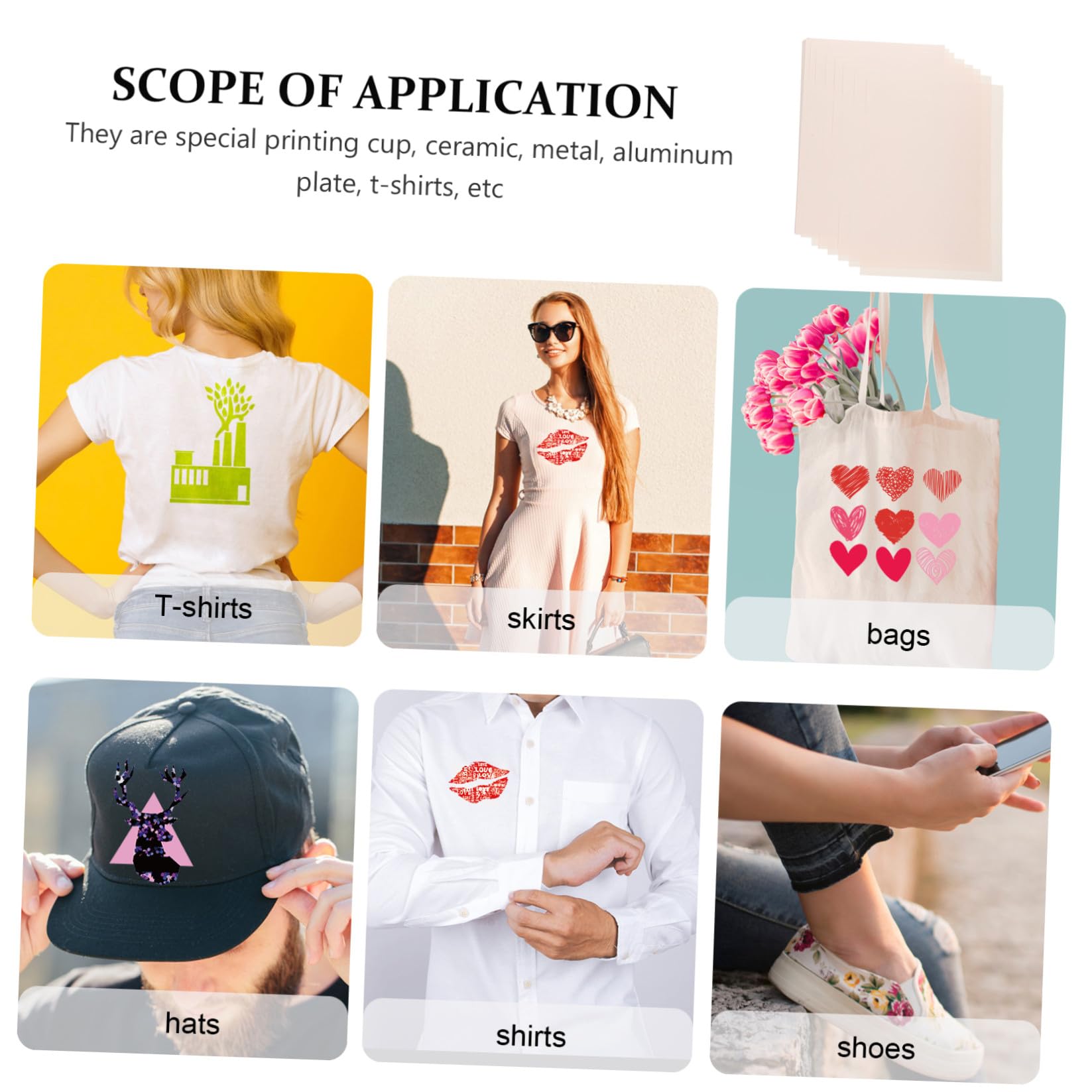 100 Stück Sublimationspapier Transferpapier für T Shirts Weißes Glattes Hitzeübertragungs Papier für Textildruck und DIY Projekte