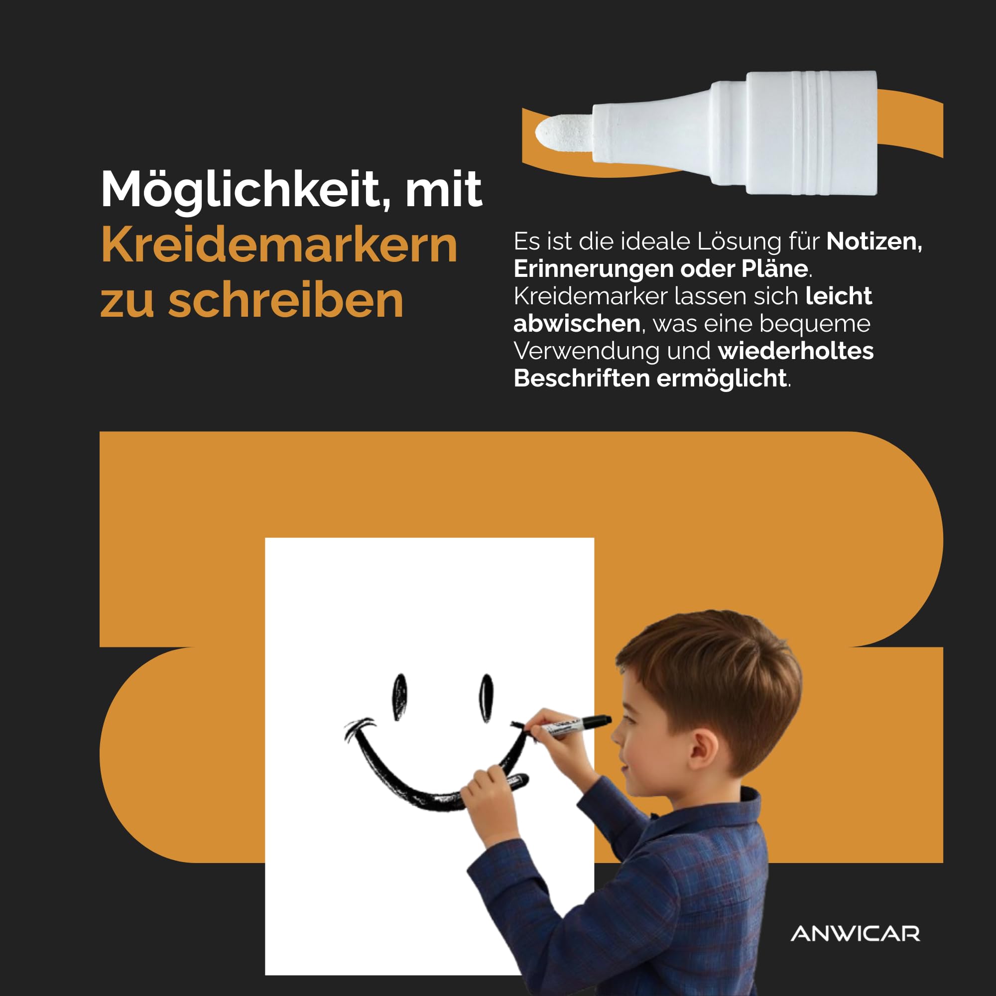 Magnettafel - Magnetische Pinnwand 70x20 cm aus Stahl, ideal für Magnete und Notizen, magnetisches Whiteboard, beschreibbare Tafel mit Kreidemarkern, inkl. Montageset - Schwarz
