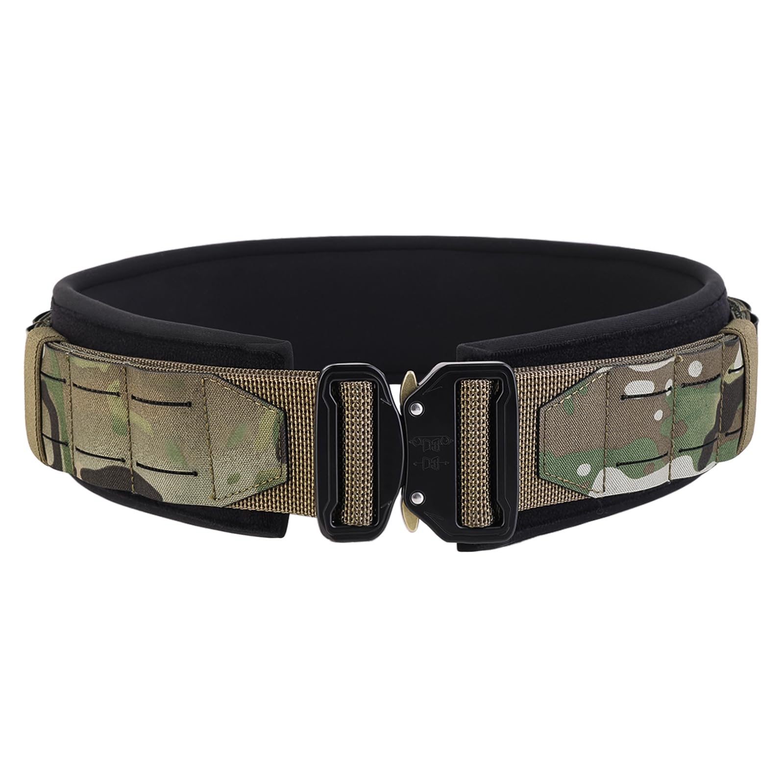 KRYDEX GEAR Cinturón Táctico MOLLE de 2 pulgadas con Correa de Liberación Rápida Cinturón Militar Cinturón Resistente para Airsoft, Caza, Deportes al Aire Libre