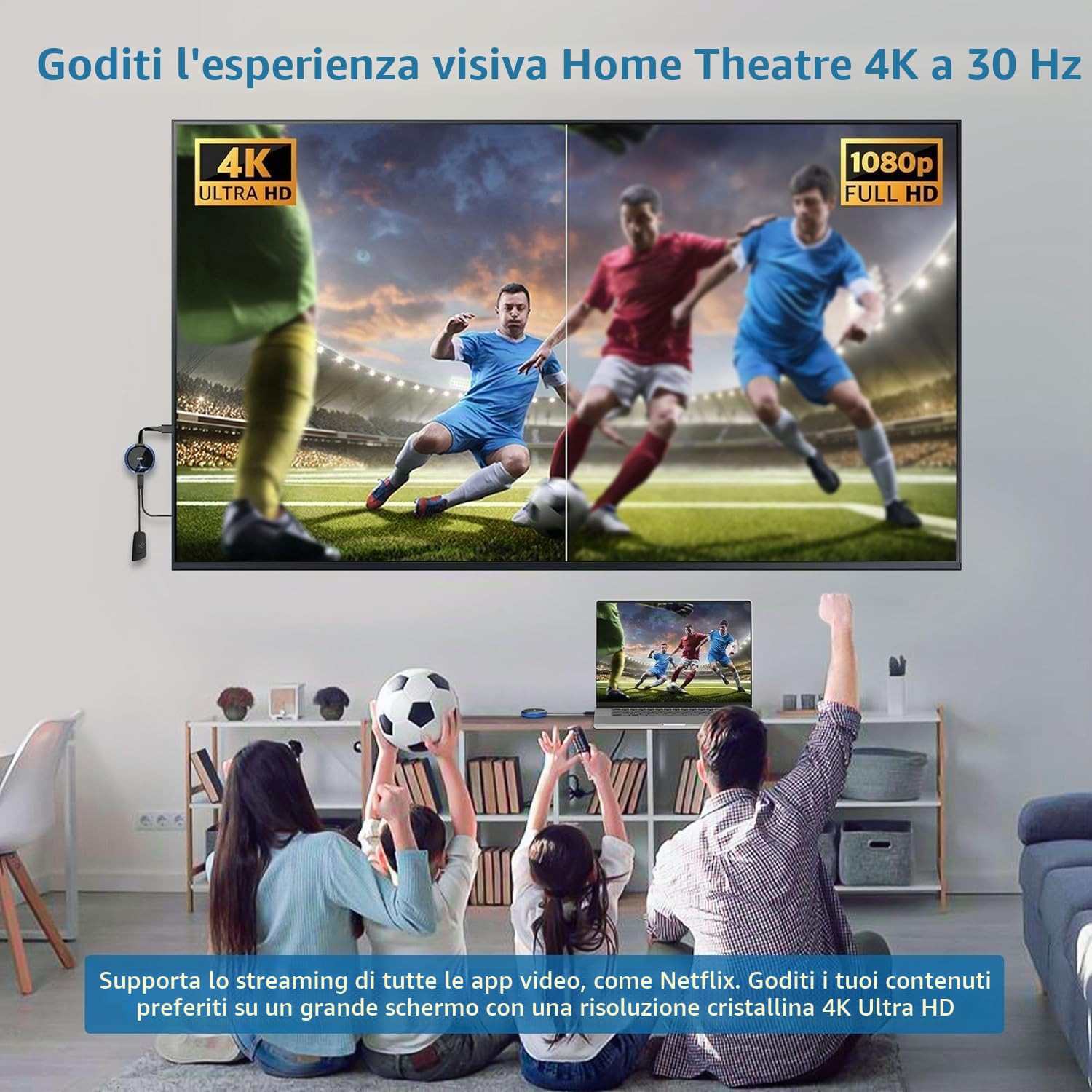 Trasmettitore e Ricevitore HDMI Senza Fili, 165FT/50M Trasmissione Video/Audio, 4K/5GHz Extender Kit per Laptop/Fotocamera/Blu-ray/PS5 a HDTV/Proiettore per Ufficio Scuola Chiesa