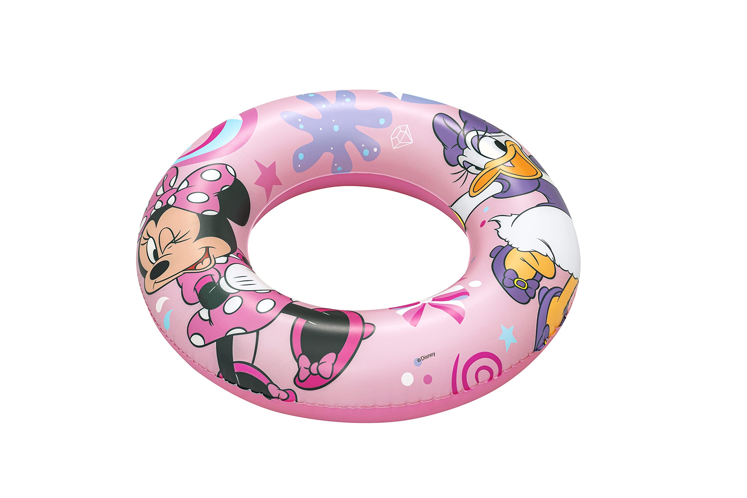BESTWAY - Koło ratunkowe Minnie - Nadmuchiwane - 91040 - Różowe - Plastikowe - Średnica 11 cm - Zabawka dla dzieci i dorosłych - Gra na świeżym powietrzu - Basen - Dla dzieci od 3 lat