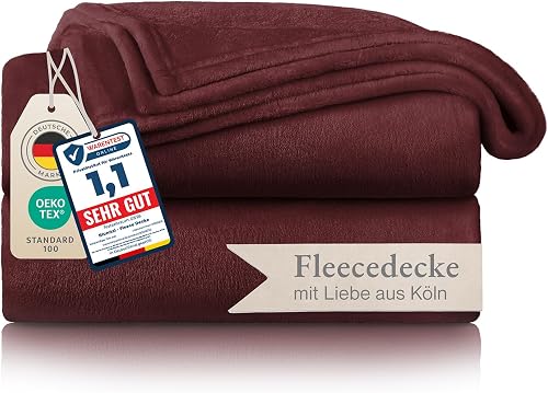 Blumtal koc flanelowy - certyfikowany przez OEKO-TEX koc 150x200 cm - miękki koc na kanapę - czerwony koc 150x200 cm