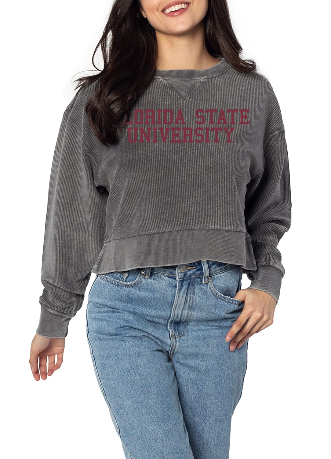 chicka-d NCAA womens Corded Boxy Pullover