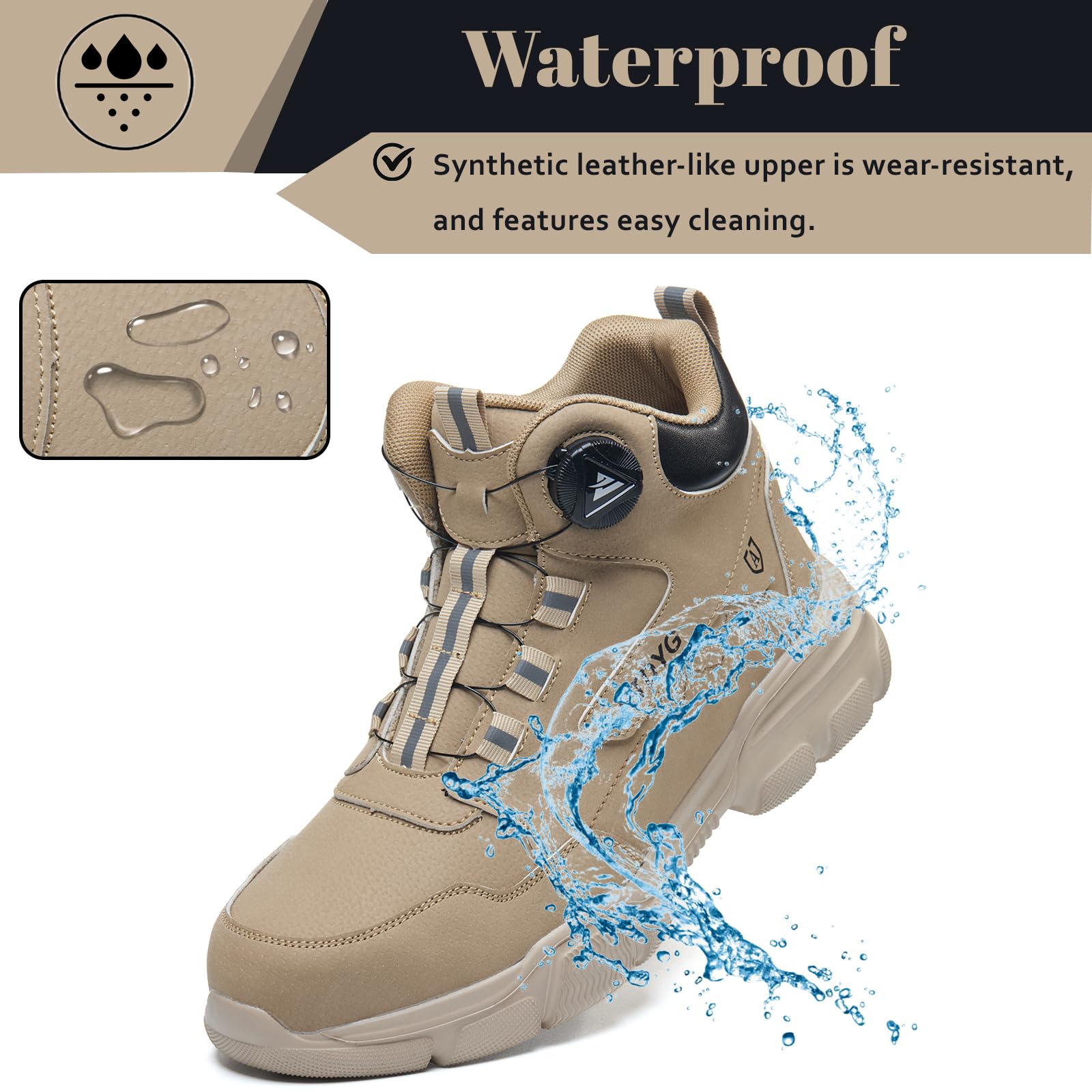 Scarpe Antinfortunistiche Uomo Donna Impermeabili Scarpe da Lavoro con Punta in Acciaio Leggere Stivali di Sicurezza Antiscivolo Scarpe Sicurezza