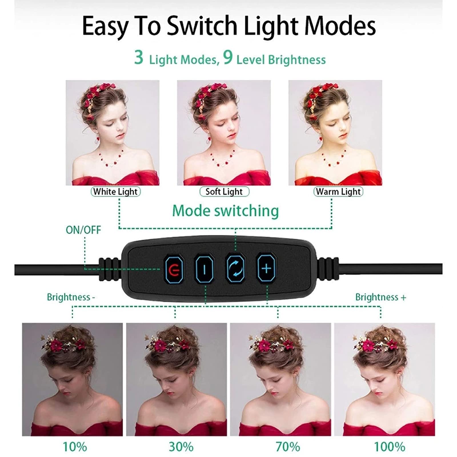 XUMI 10 Pulgadas Ring Light Trípode con Soporte para teléfono móvil, Ajustable Soporte de teléfono aéreo para enseñanza en línea, Video, artesanía Demo, caligrafía, pastelería