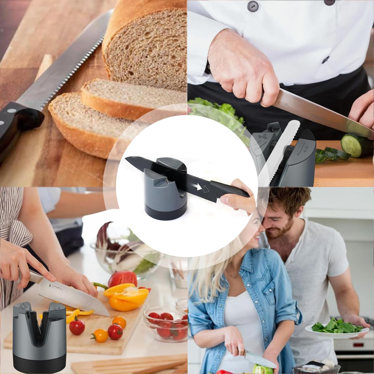 Aiguiseur De Couteaux BLITZSCHÄRFER – Manuel, Portable, Pour Couteaux Lisses, Dentelés Et Ciseaux