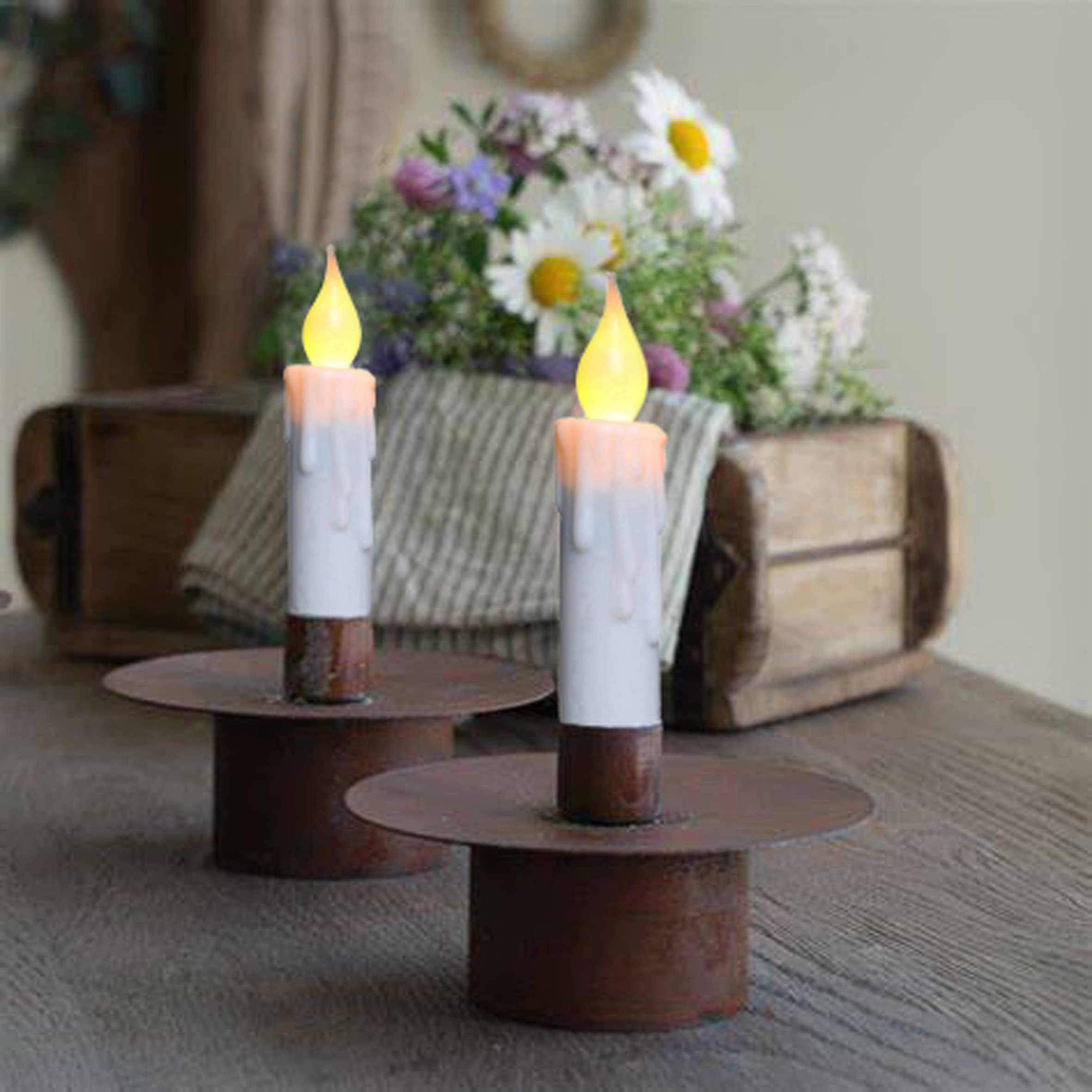 XUEMUO Lume di candela a LED, 24 pezzi Candele a cono a LED senza fiamma alimentate a batteria per decorazioni per feste di matrimonio, compleanno, chiese