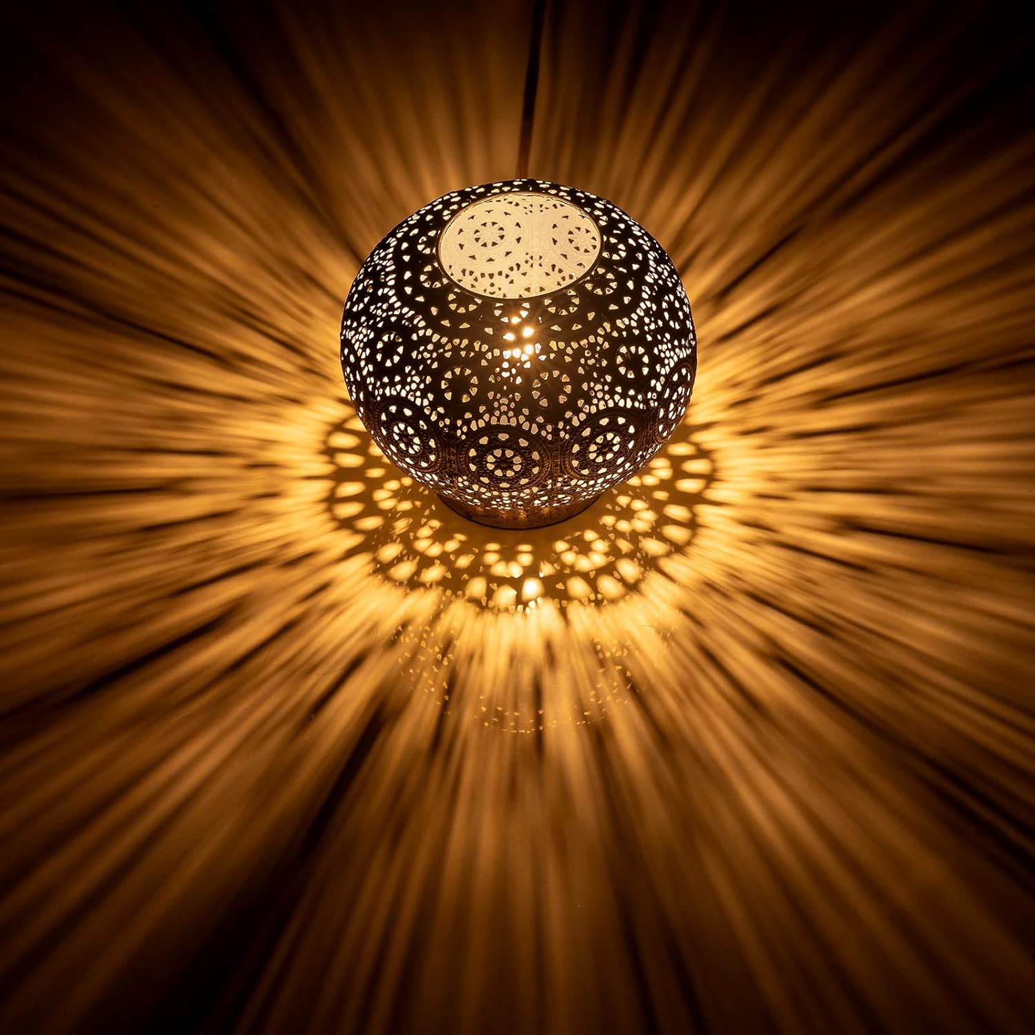 Sainsbarry Moroccan Mosaic Table Lamp Vintage Patina Green Globe