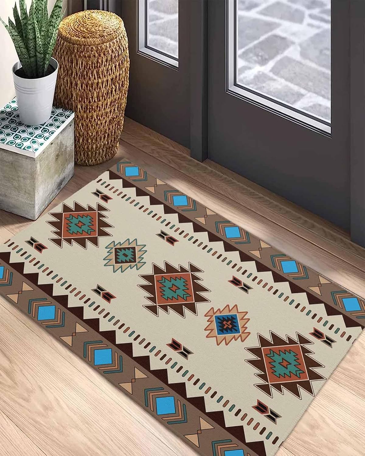 Front Door Mat, Non - Slip Absorbent Door Entry Mats, Doormats Indoor/Outdoor Entrance Small Rugs, Native American Indians of The American Southwest Doormat - Floor Mats for Home 24x36 Inch