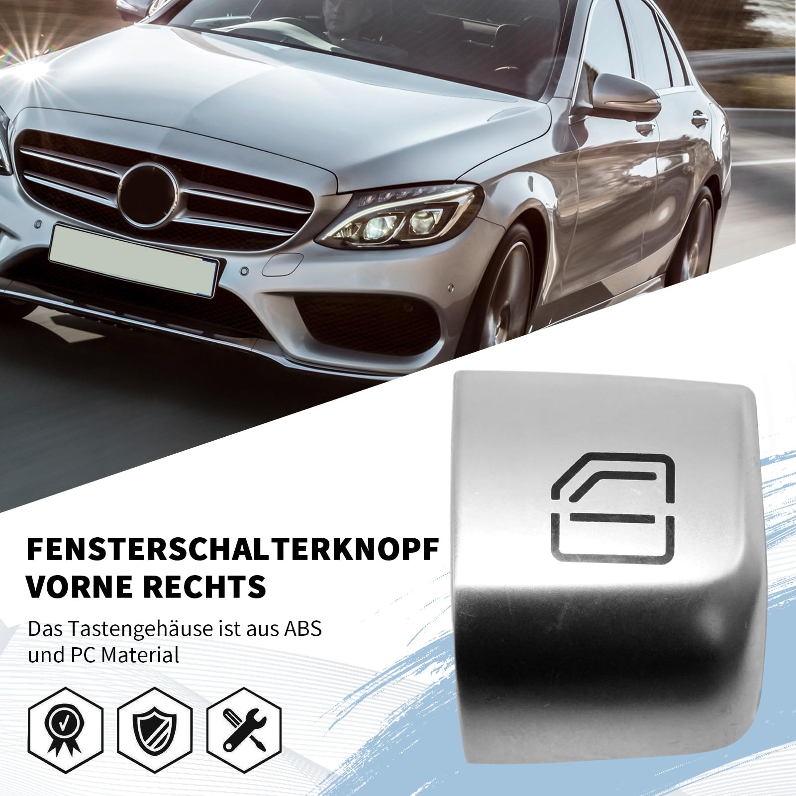 Hoypeyfiy 2059056811 Bouton d'interrupteur de fenêtre avant droit Remplacement pour W205 Classe C 2017-2020 GLC 2016-2022 W213 Classe E 2017-2020 Remplace A2059056811 A20590568119051 Couleur : noir