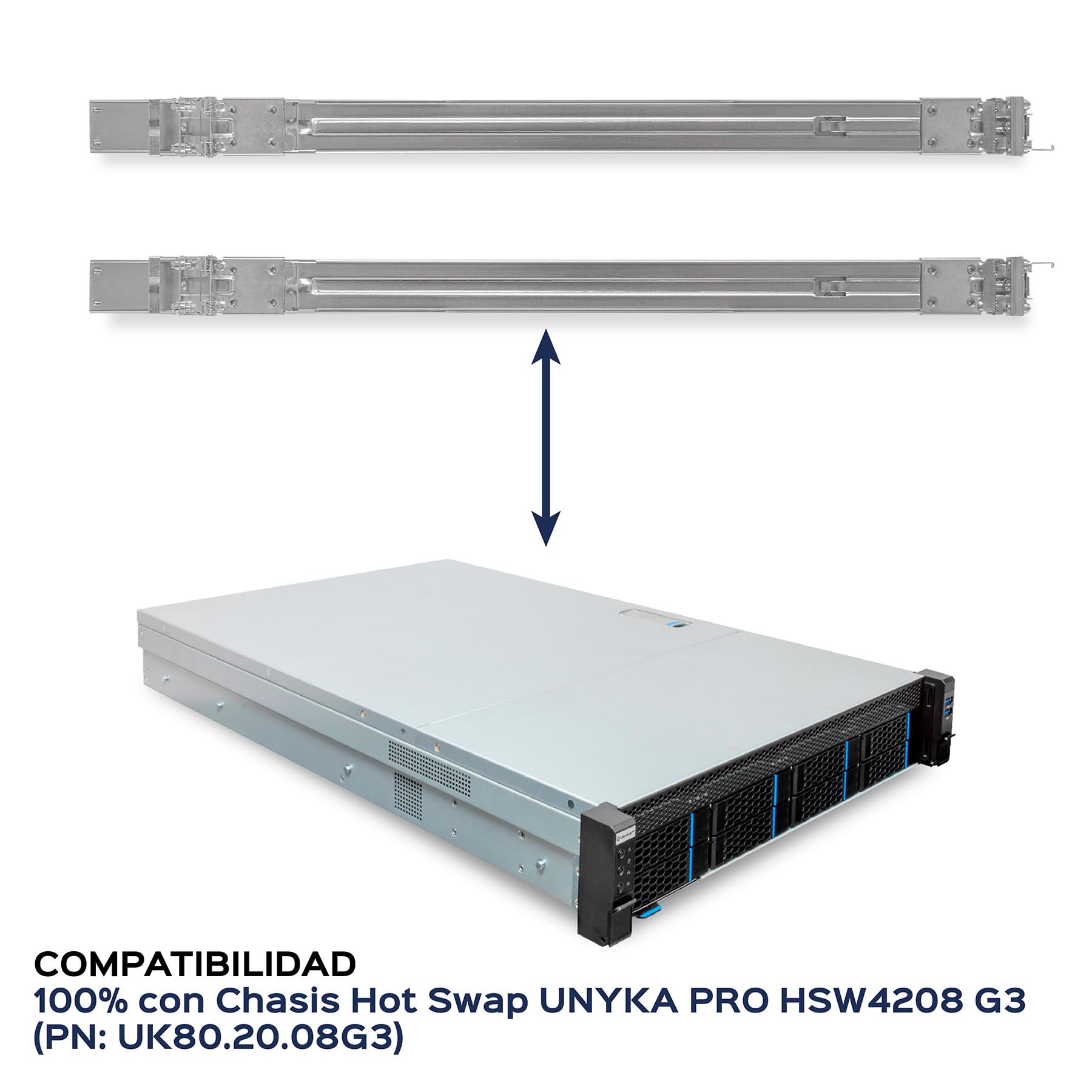 UNYKAch Railes Telescópicos RG4208G3 - Guías Rack