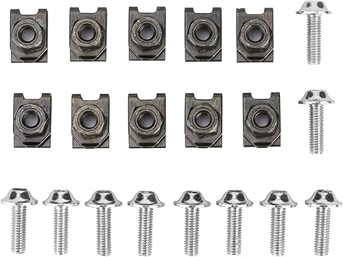 Miniatura 2 de Kit de pernos de carenado de motocicleta M5, 10 tornillos de tuerca de cierre de velocidad para motocicletas (negro) para carenage vis rouge moto