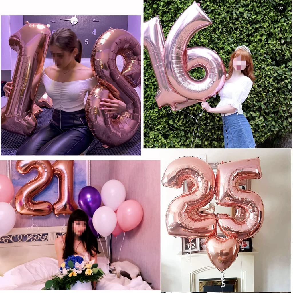 Kit Decorazioni Per Compleanno 20 Anni Donna, Oro Rosa, Con Palloncini Numero 20, Ghirlande E Accessori Per Torta