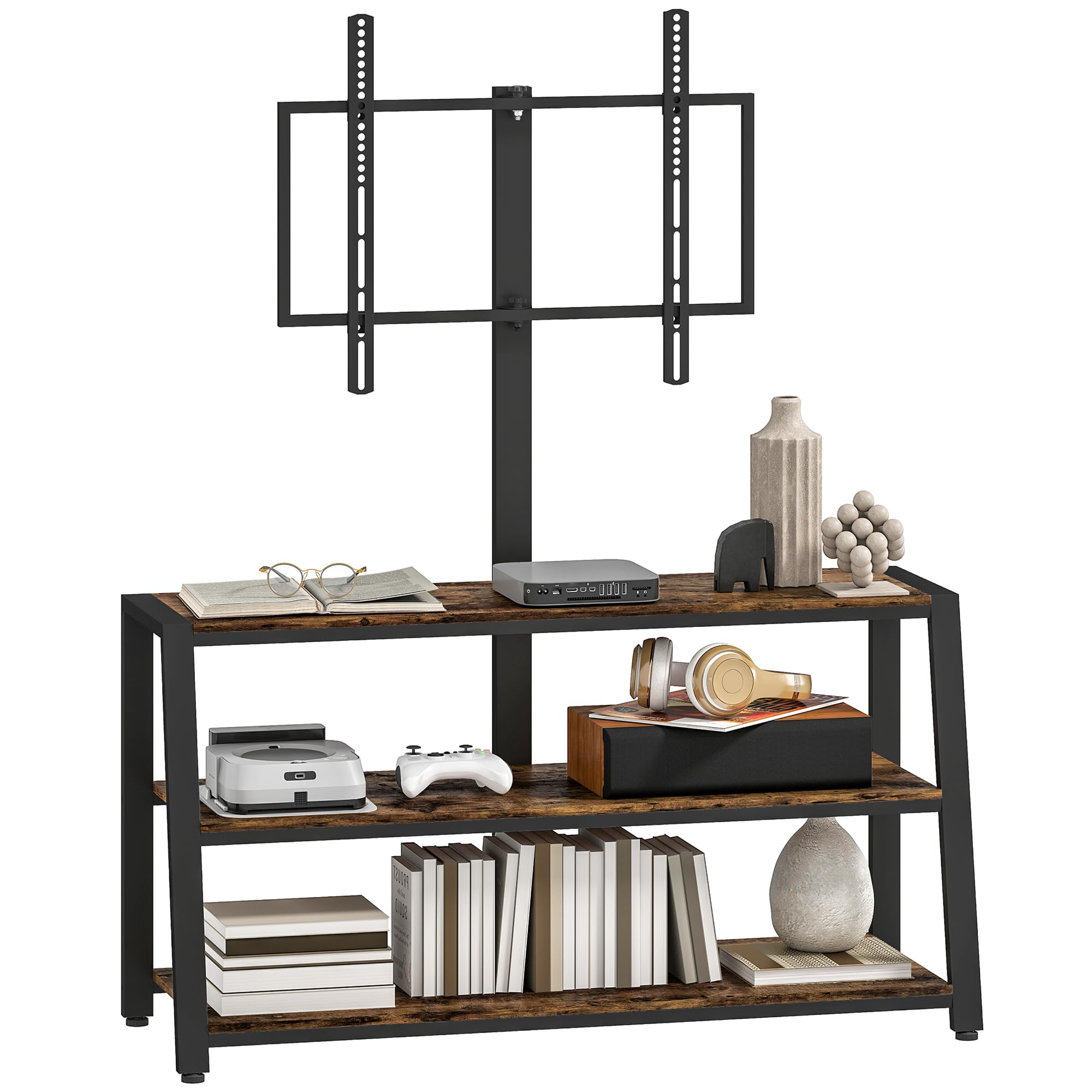 Homcom Tv Stand Cabinet With Swivel Bracket For 32 - 65 Inch Tvs
