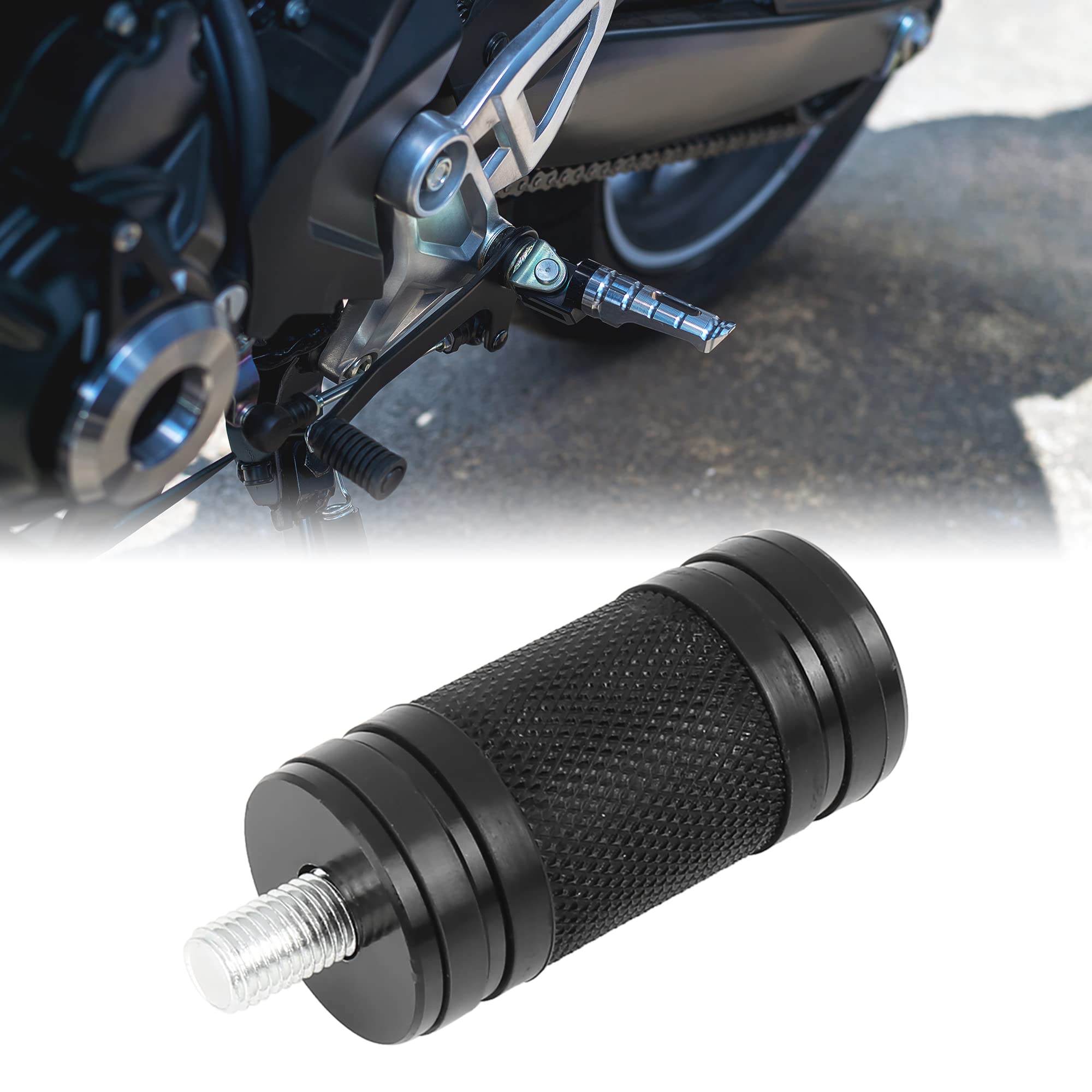sourcing map M8 x 1,0 Noir Billet Moto CNC Rafale moleté pour Harley Davidson Touring Softail Sportster Dyna V-Rod