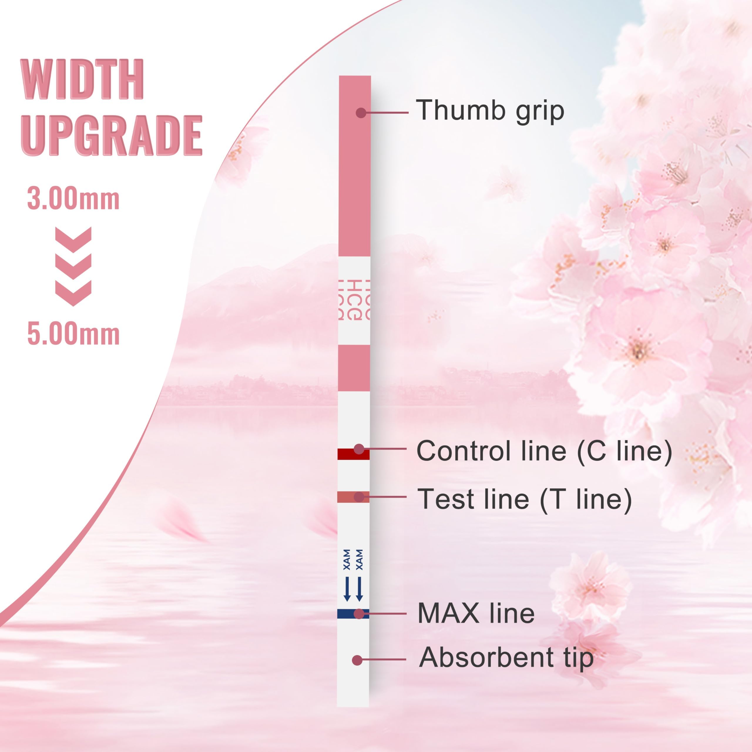 Cwhole 20 Pregnancy Test Strips for Early Detection 10 MIU/ml-Width of 5mm Home Test