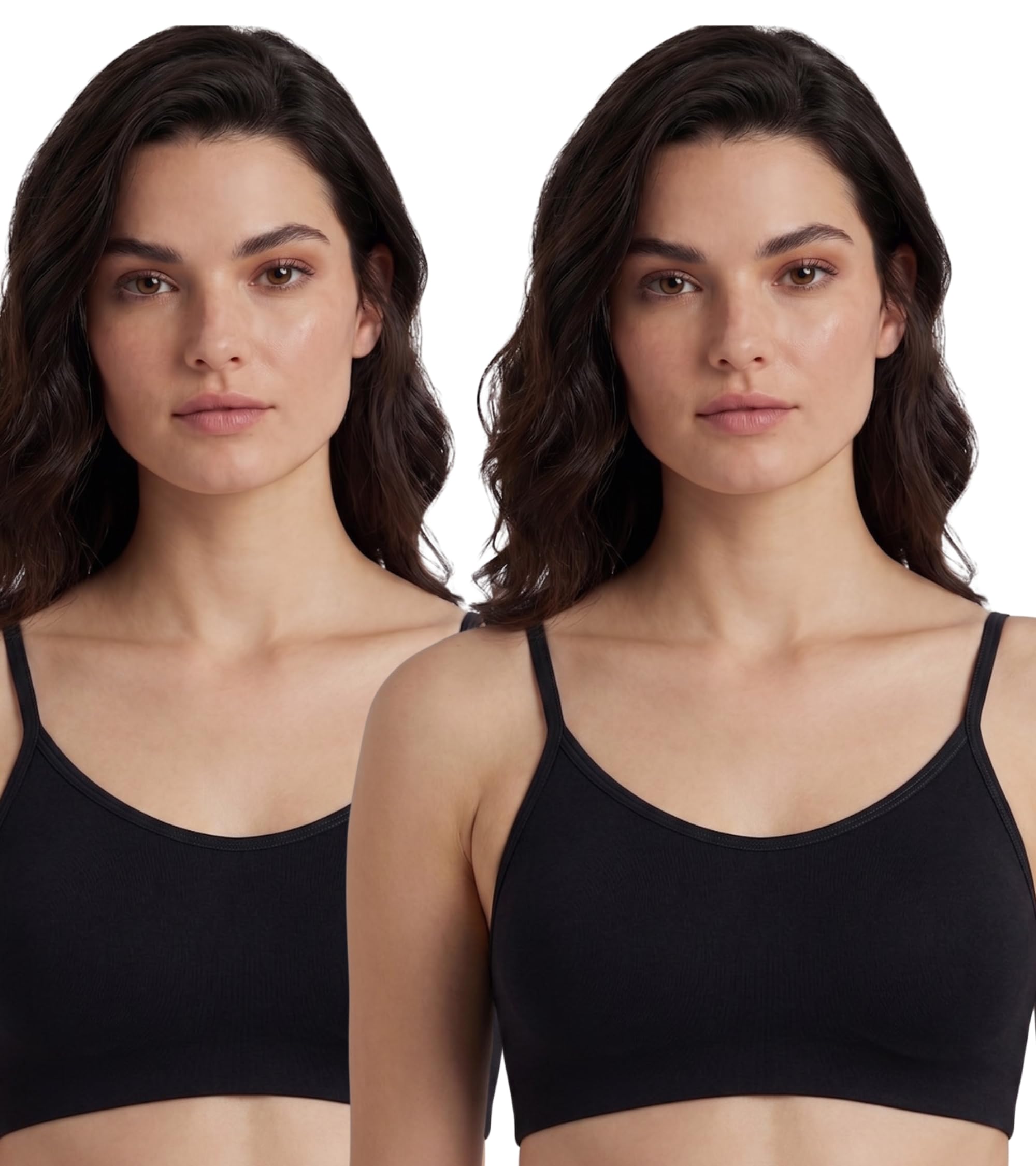 Cotton Sports Bra for Women Pack of 2, Non Padded Wire Free Bralette with Adjustable Straps and 2 Hook Back, Soft Full Coverage Bra for Yoga Gym (Sizes-30B to 38B)-image-49