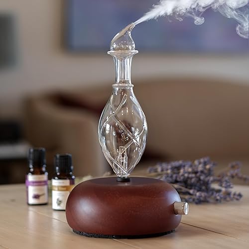 Vista 6 de ArOmis - Nebulizador de aceites esenciales de vidrio de alta calidad, difusor sin agua para aromaterapia, difusor de aceite hecho a mano, base