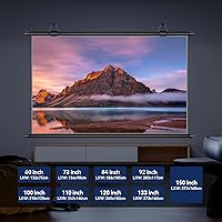 Vista 2 de 100-Inch Portable Projector Screen, XIAOHUI 16:9 Aspect Ratio, Non-Perforated Anti-Light, Easy Install,100% Polyester Professional Projector Screen