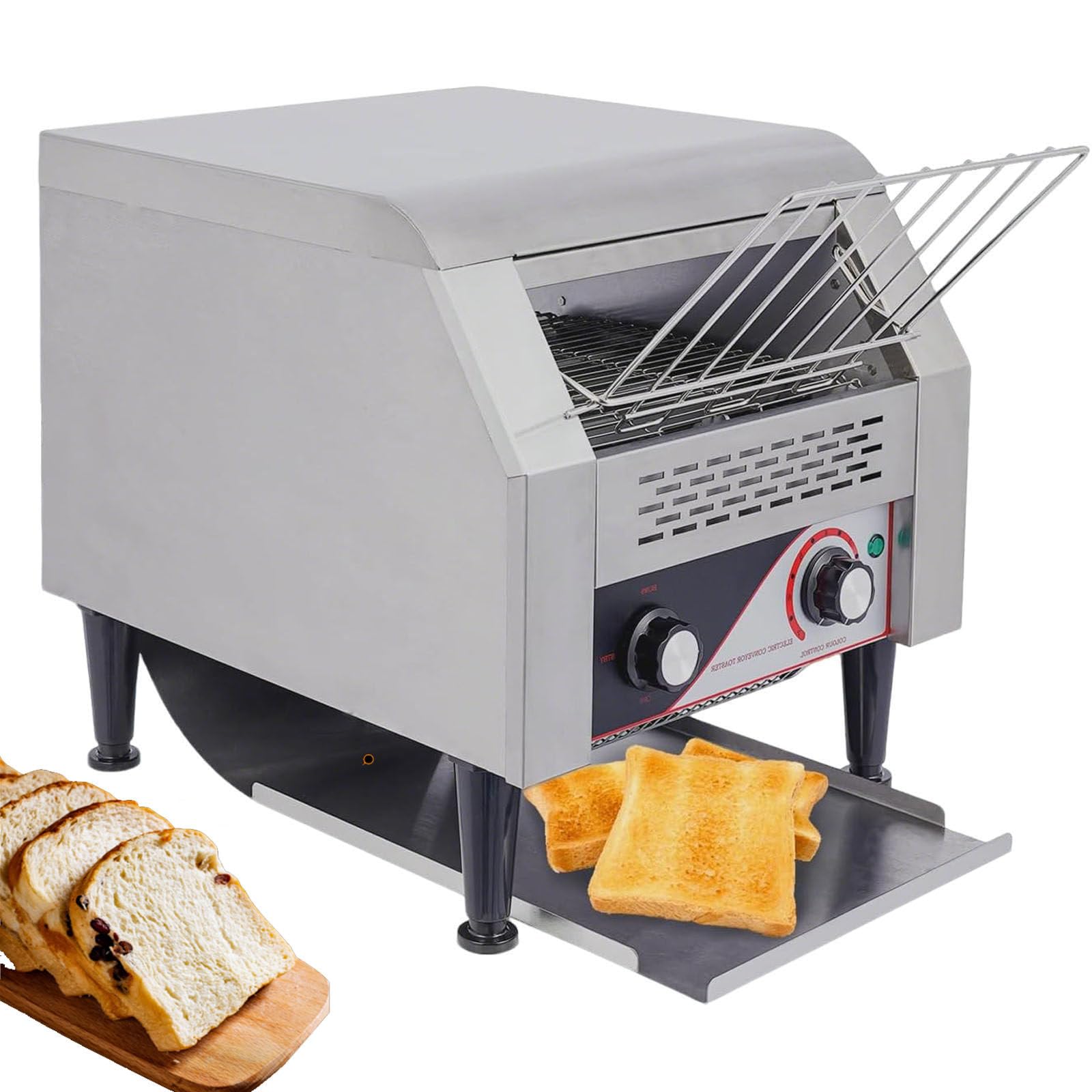 Nuovo Tostapane a Nastro Commerciale da 150/300/450 Fette/Ora, Tostatura Continua Ad Alta capacità,Riscaldamento Rapido E Doratura Uniforme, Ideale per Bar, Ristoranti E Buffet. 150