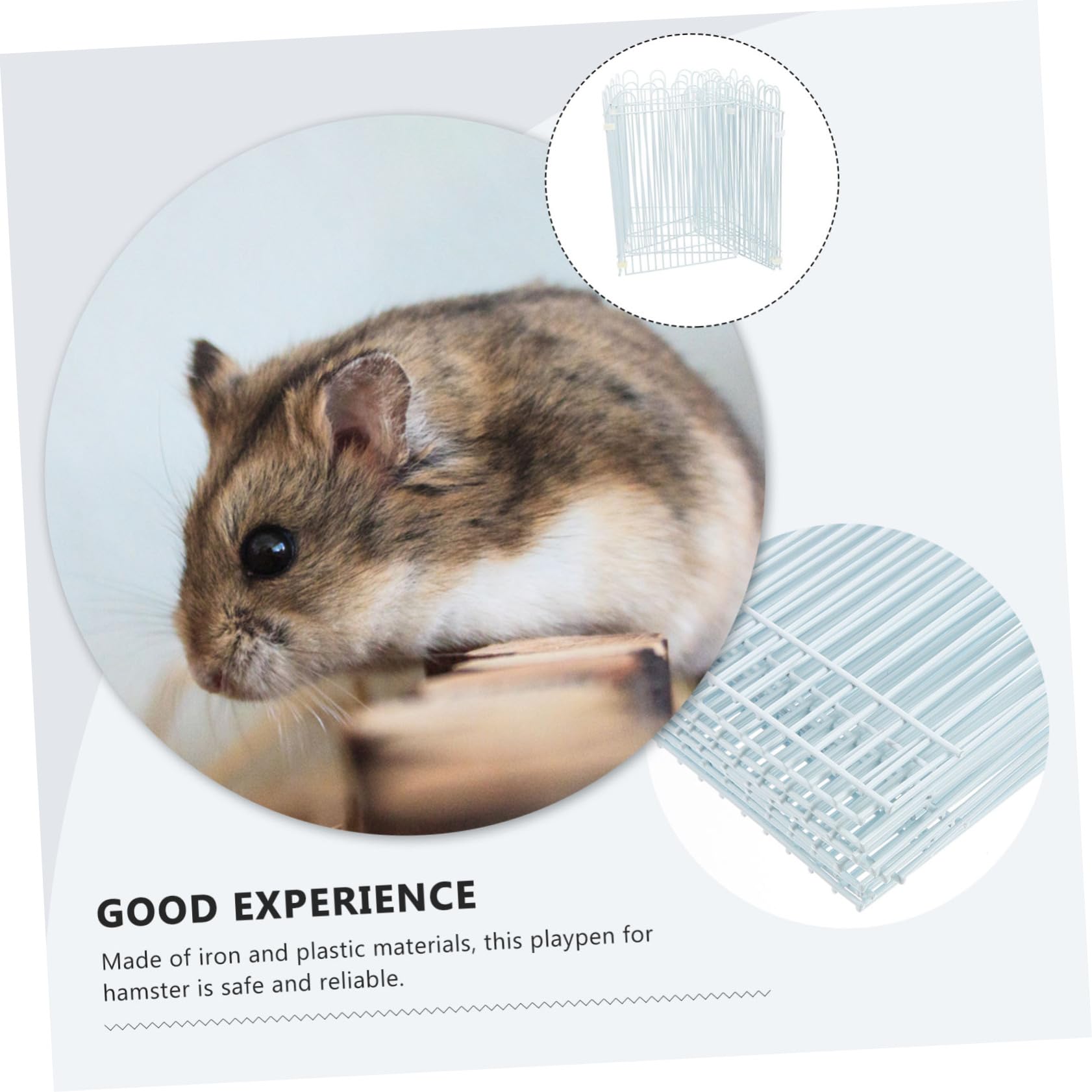 Recinto per Piccoli Animali da Interno ed Esterno, Pannelli in Rete e Plastica Bianca, Sicuro e Facile da Pulire, per Conigli e Criceti