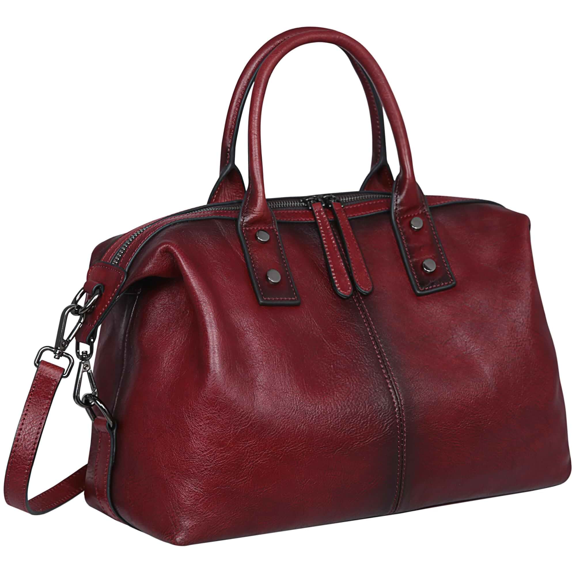 Iswee Satchel Bags Leather Purses for Women Handbag Shoulder Bag Hobo Tote Retro Vintage Top Handle Cross Body Bag Large Capacity Doctor Bag Work Luxury Classic Design Pocketbooks