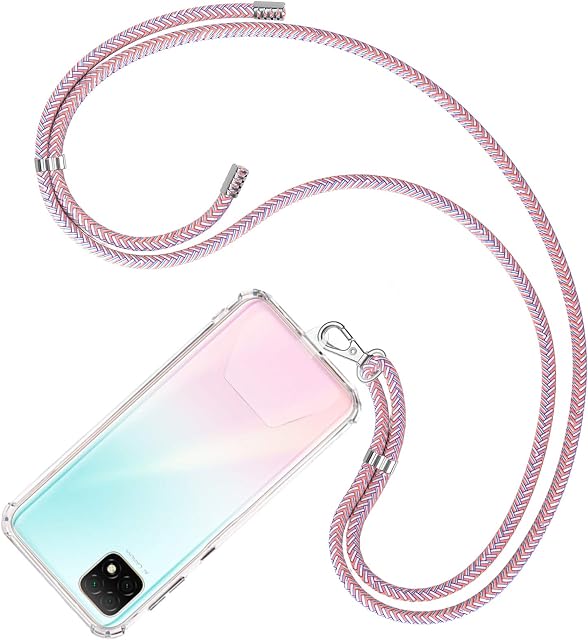 COCASES Phone Strap, Hanging Mobile Phone Lanyard Holder With 2 Pieces Clear Patch (Colorful Purple)