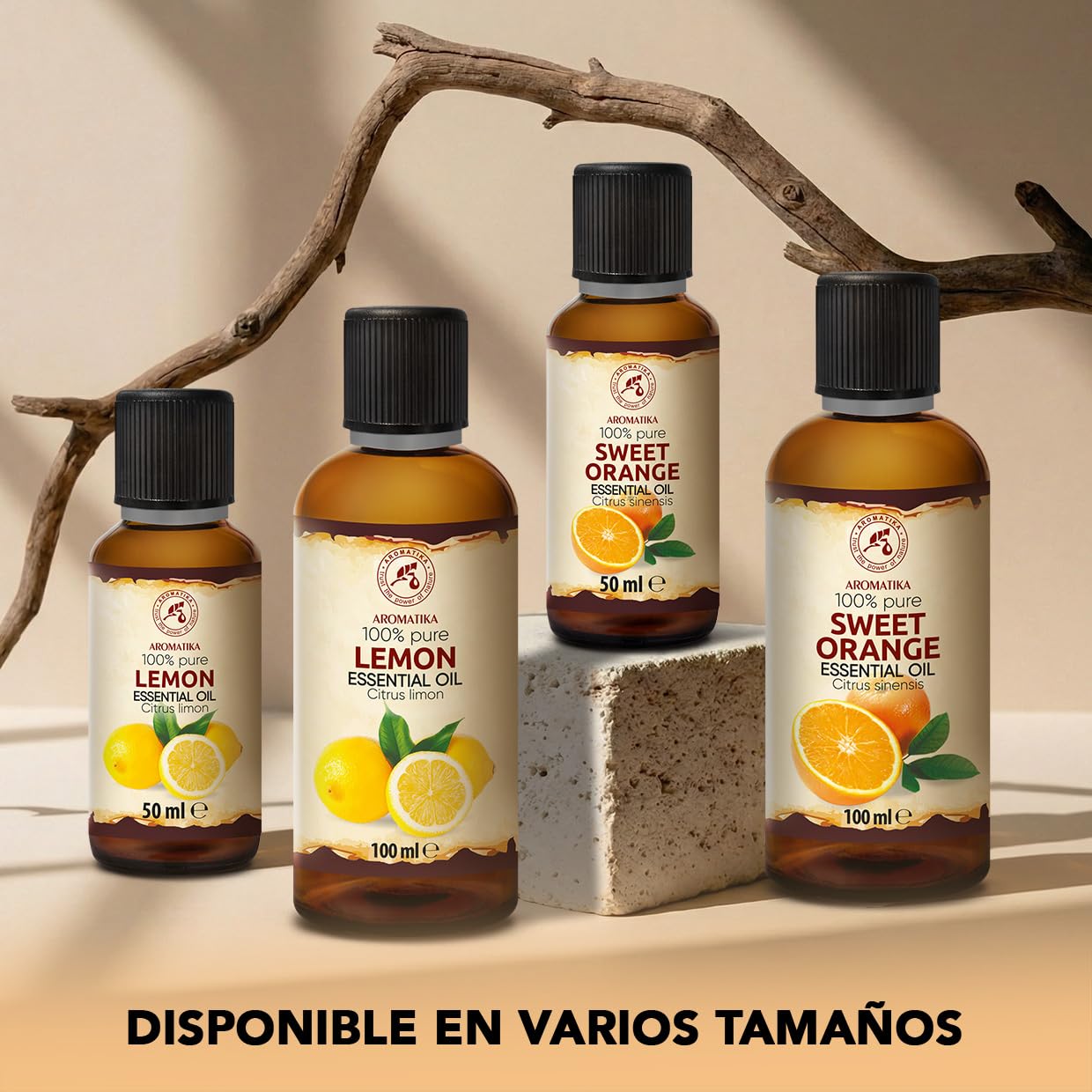 Aceite Esencial de Limón & de Naranja Dulce 2x100 ml - Citrus Limon - Citrus Sinensis - Natural y Puro - Aceites Esenciales para Difusores - Fragancias para el Hogar - Aroma Cítrico - Aromaterapia