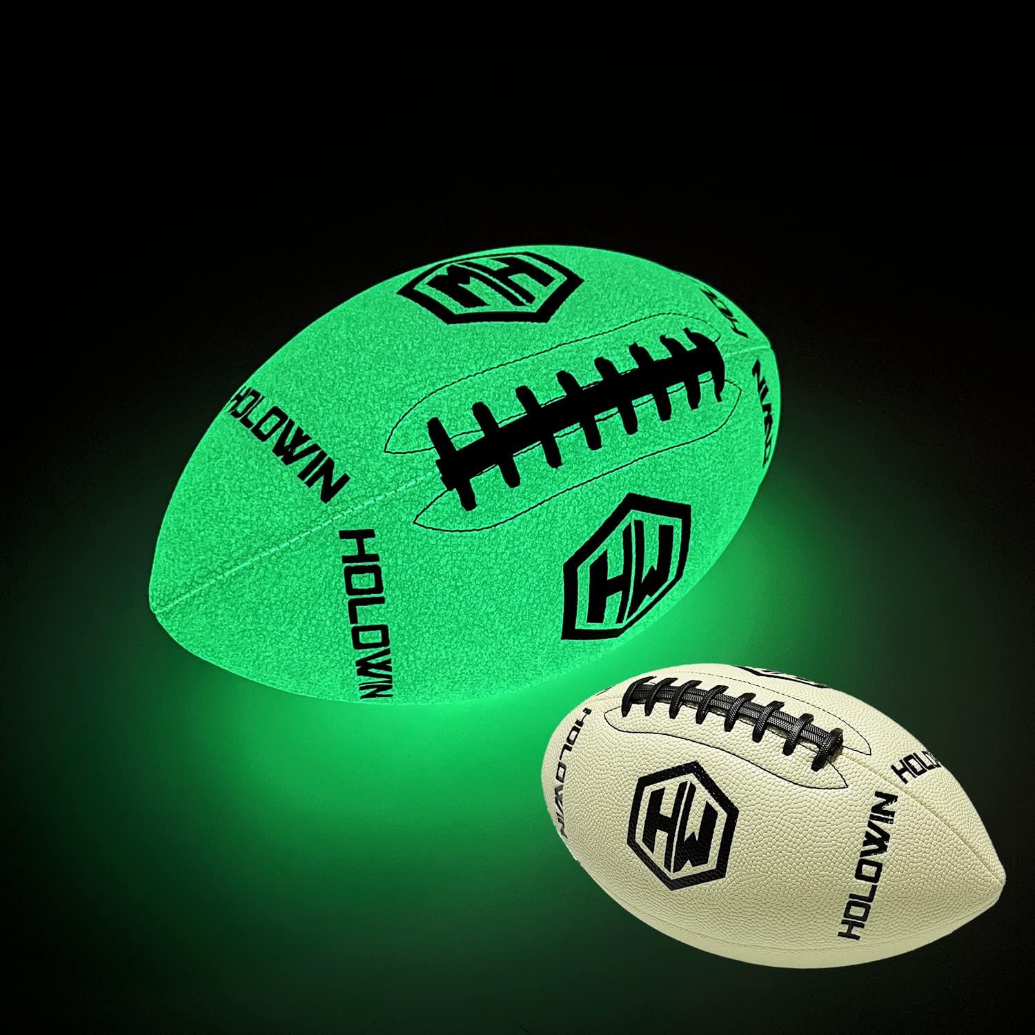 Holographic Luminous Light Up Reflective Football for Night Games & Training, Glowing in The Dark, Great American Football Toy Gifts for Boys, Kids, Men