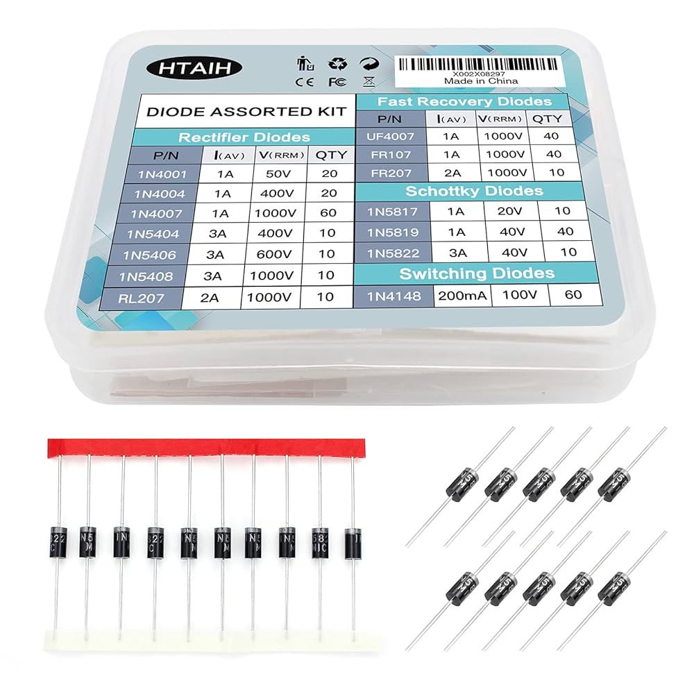 1n4007 Diode HUAREW 12 Values 300 Pcs Rectifier Diodes 1N4001 1n4002 1n4004 1n4005 1n4007 1n5404 647169