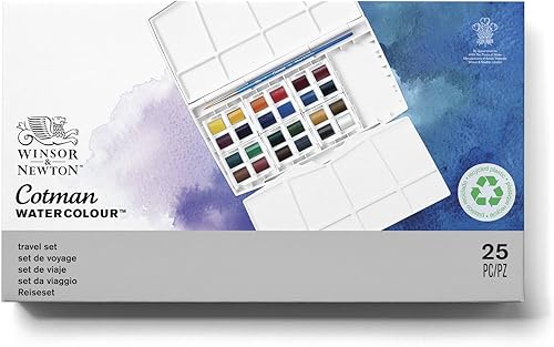 Vista 113 de Winsor & Newton - Cotman - Juego de acuarelas, 12 medias pastillas y pincel Juego de 6 tubos 0.3 fl oz